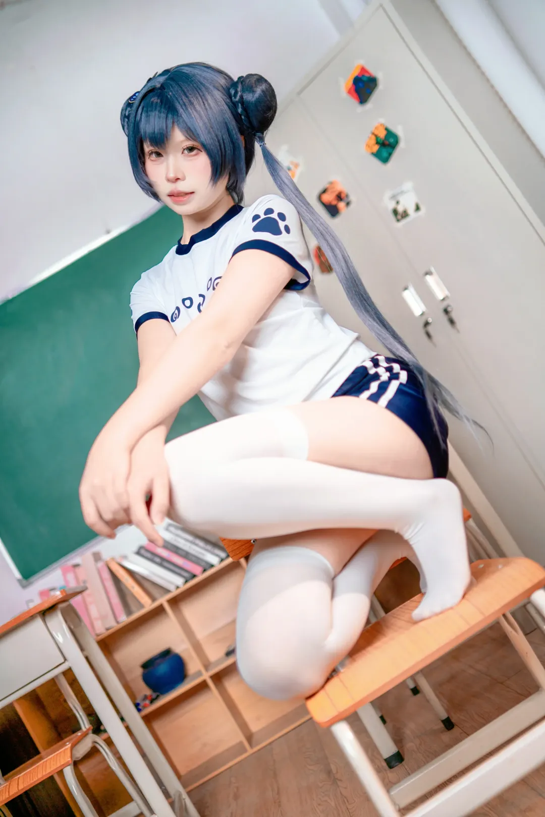 cosplay, 妃咲cos, 碧蓝档案, 白丝, 体操服 - 第3张