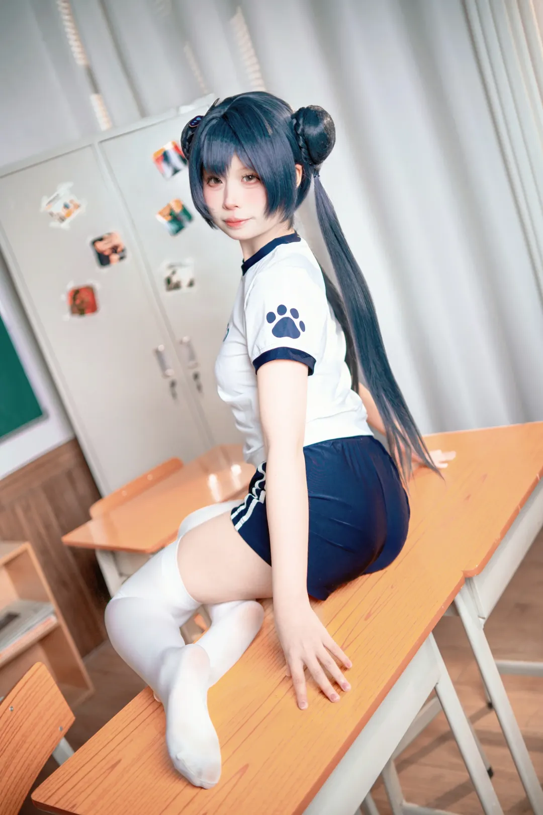 cosplay, 妃咲cos, 碧蓝档案, 白丝, 体操服 - 第5张