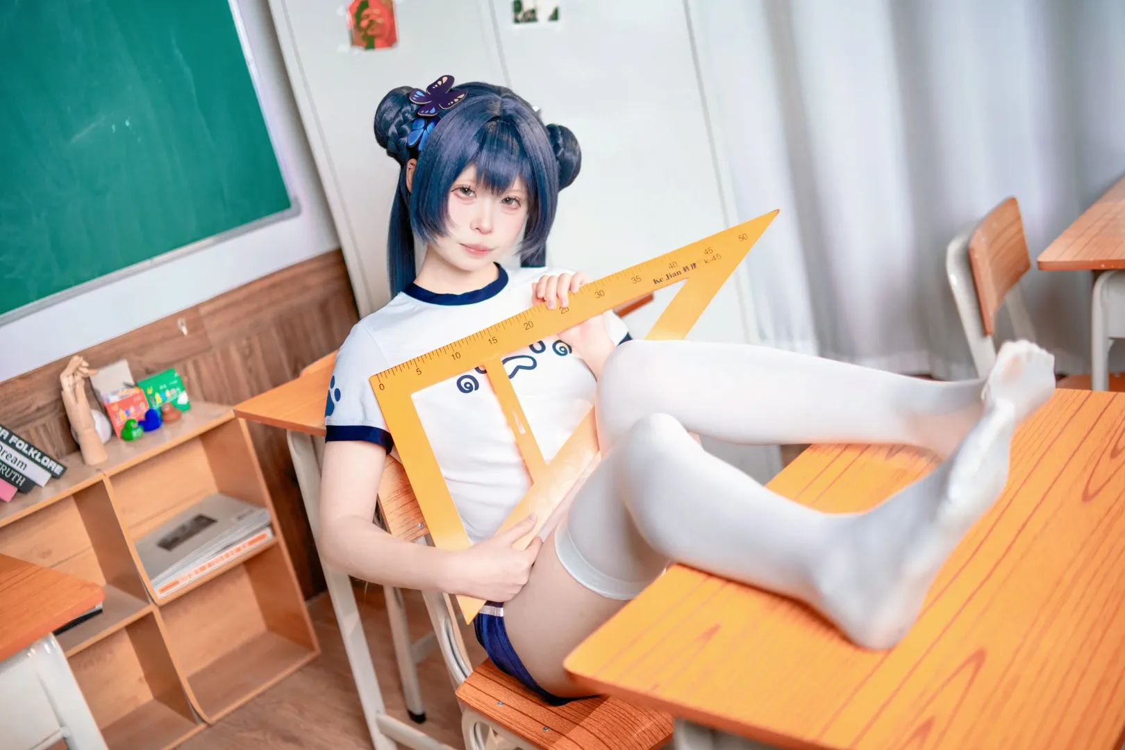 cosplay, 妃咲cos, 碧蓝档案, 白丝, 体操服 - 第6张