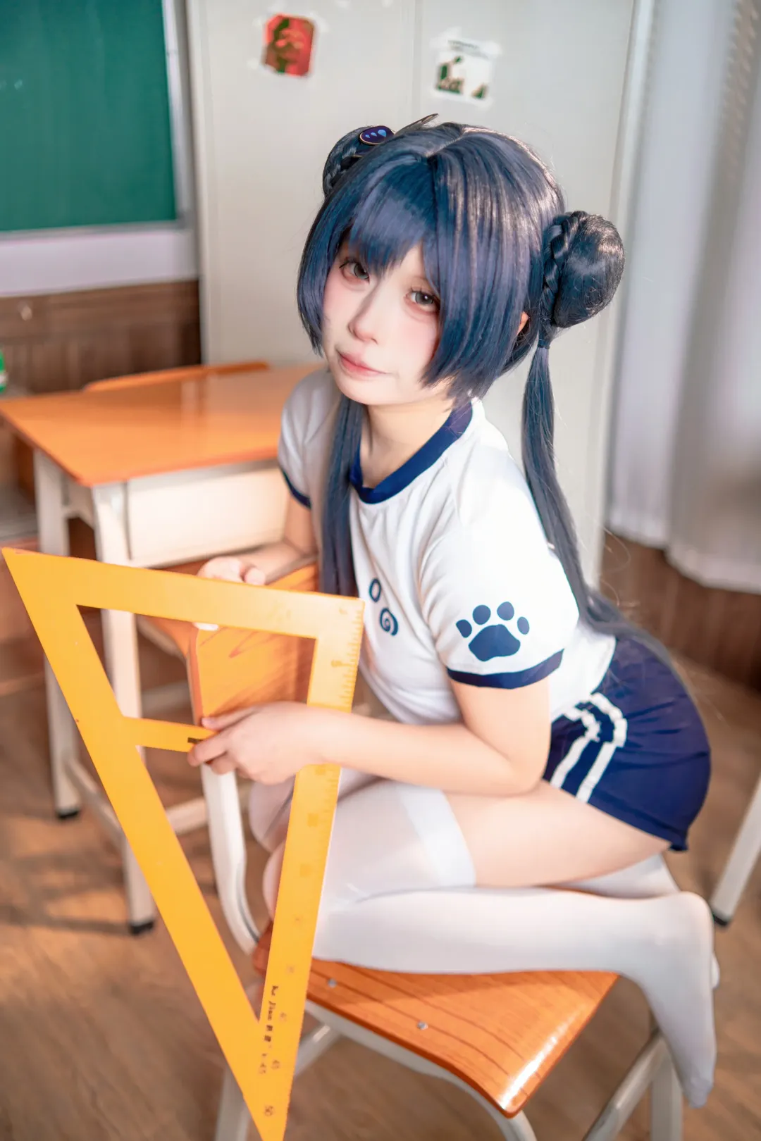 cosplay, 妃咲cos, 碧蓝档案, 白丝, 体操服 - 第7张