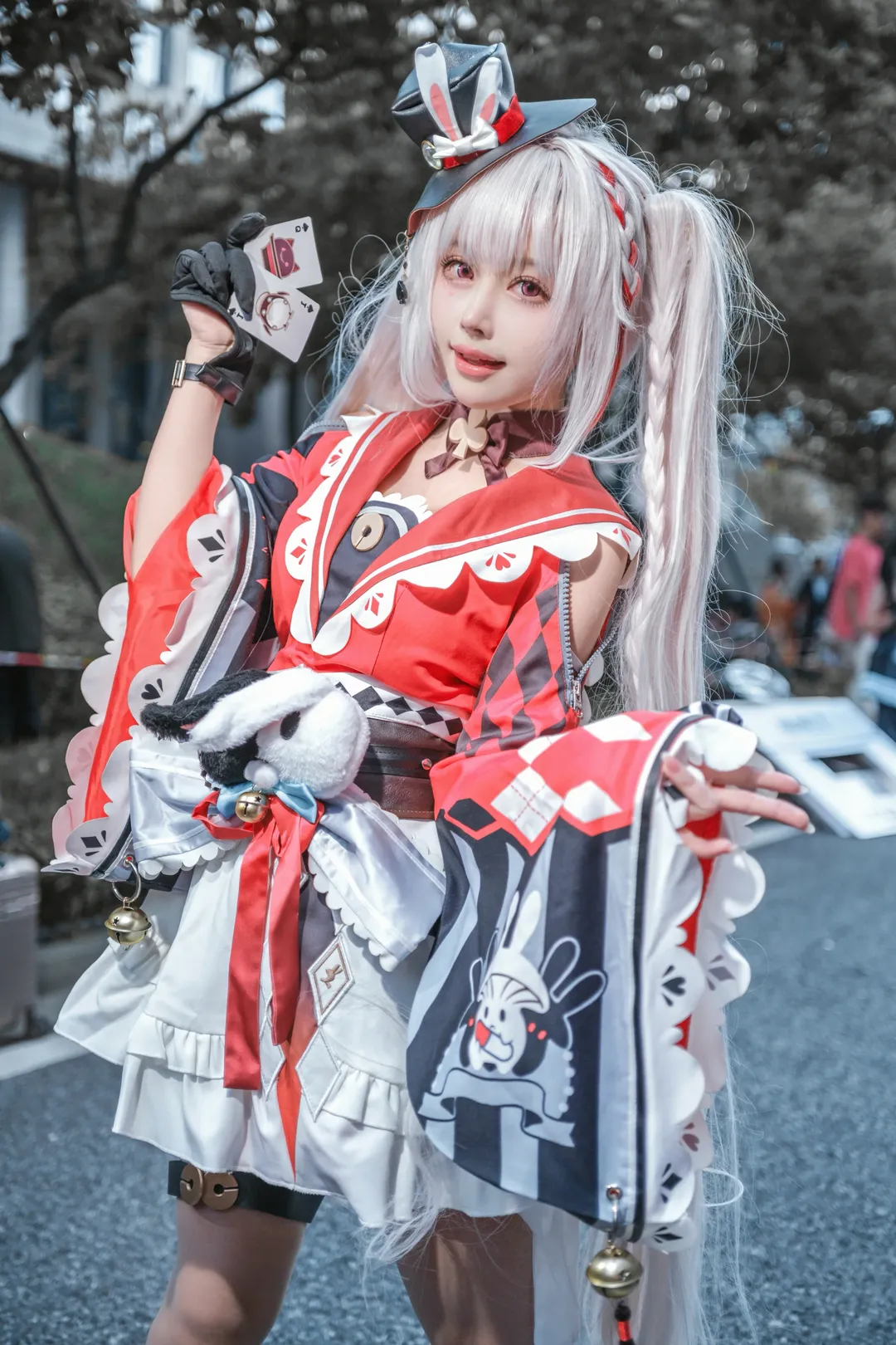 コスプレ, 花火 コスプレ, ツインテール, イベント外ロケ, 紅白和風