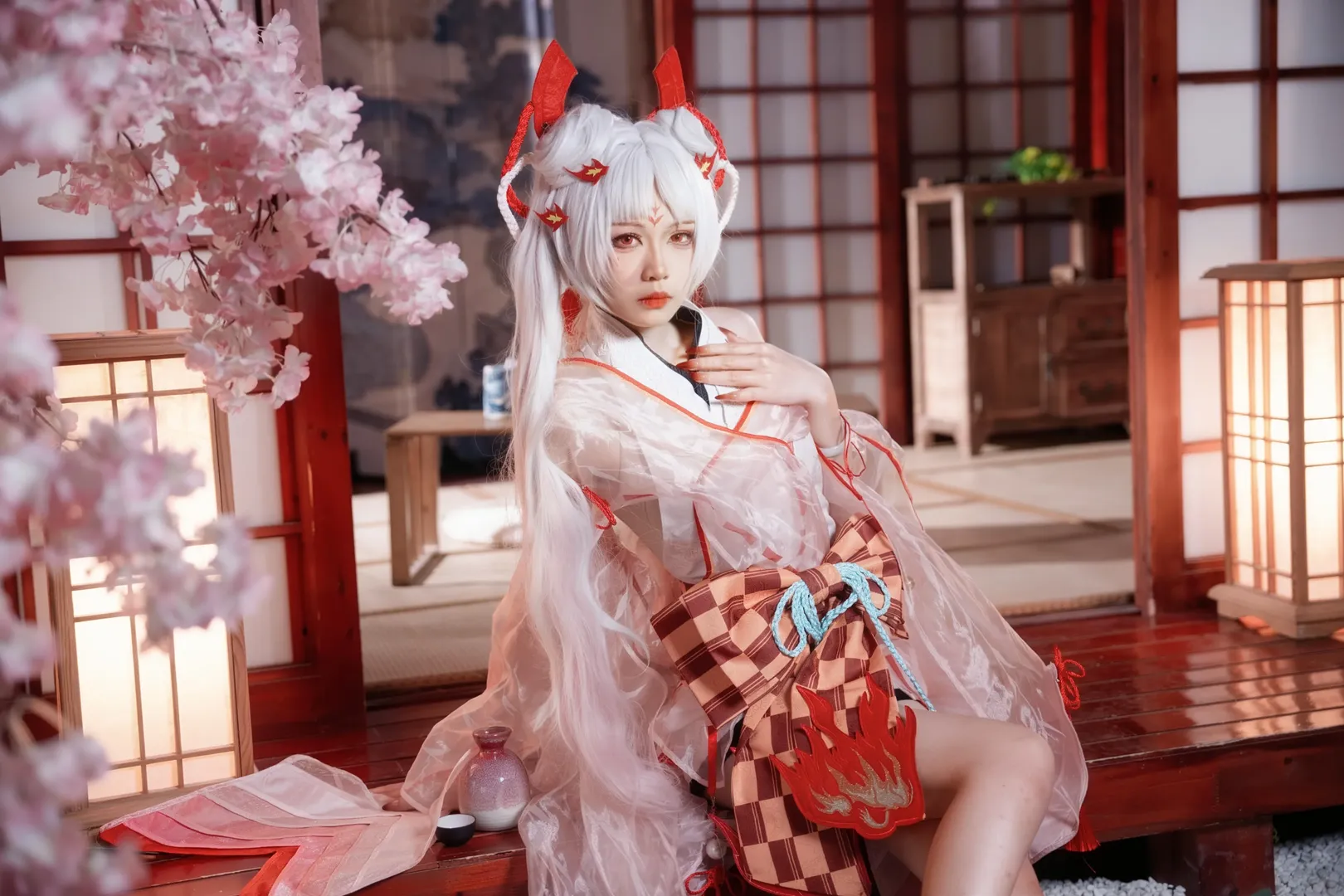 和风摄影, 二次元cosplay, 不知火cos, 阴阳师, 日式和室 - 第4张