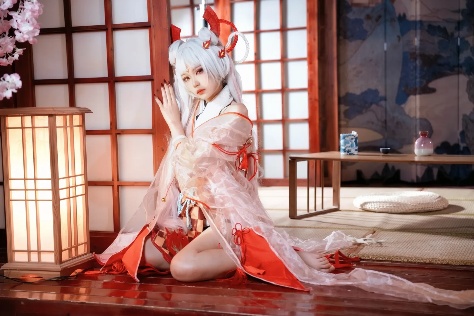 和风摄影, 二次元cosplay, 不知火cos, 阴阳师, 日式和室 - 第5张