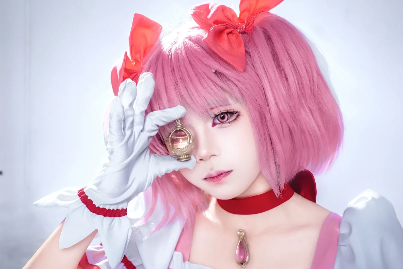 白棚拍摄, 鹿目圆cos, 魔法少女小圆, cosplay摄影, SonyZV1直出 - 第5张