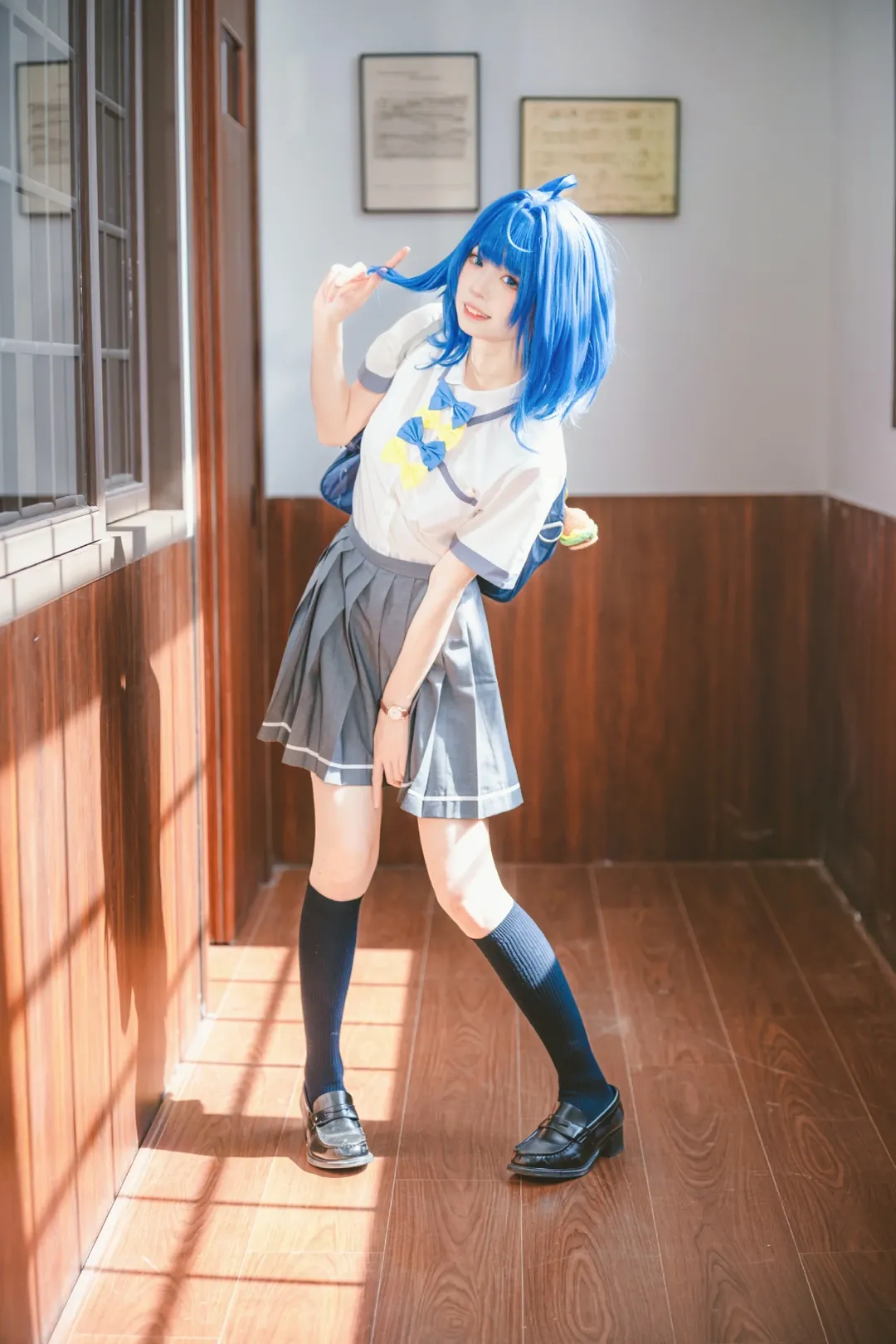 校園風cosplay, 八奈見杏菜cos, 日系JK制服, 敗犬女主也太多了, 藍色假髮cos - 第1張