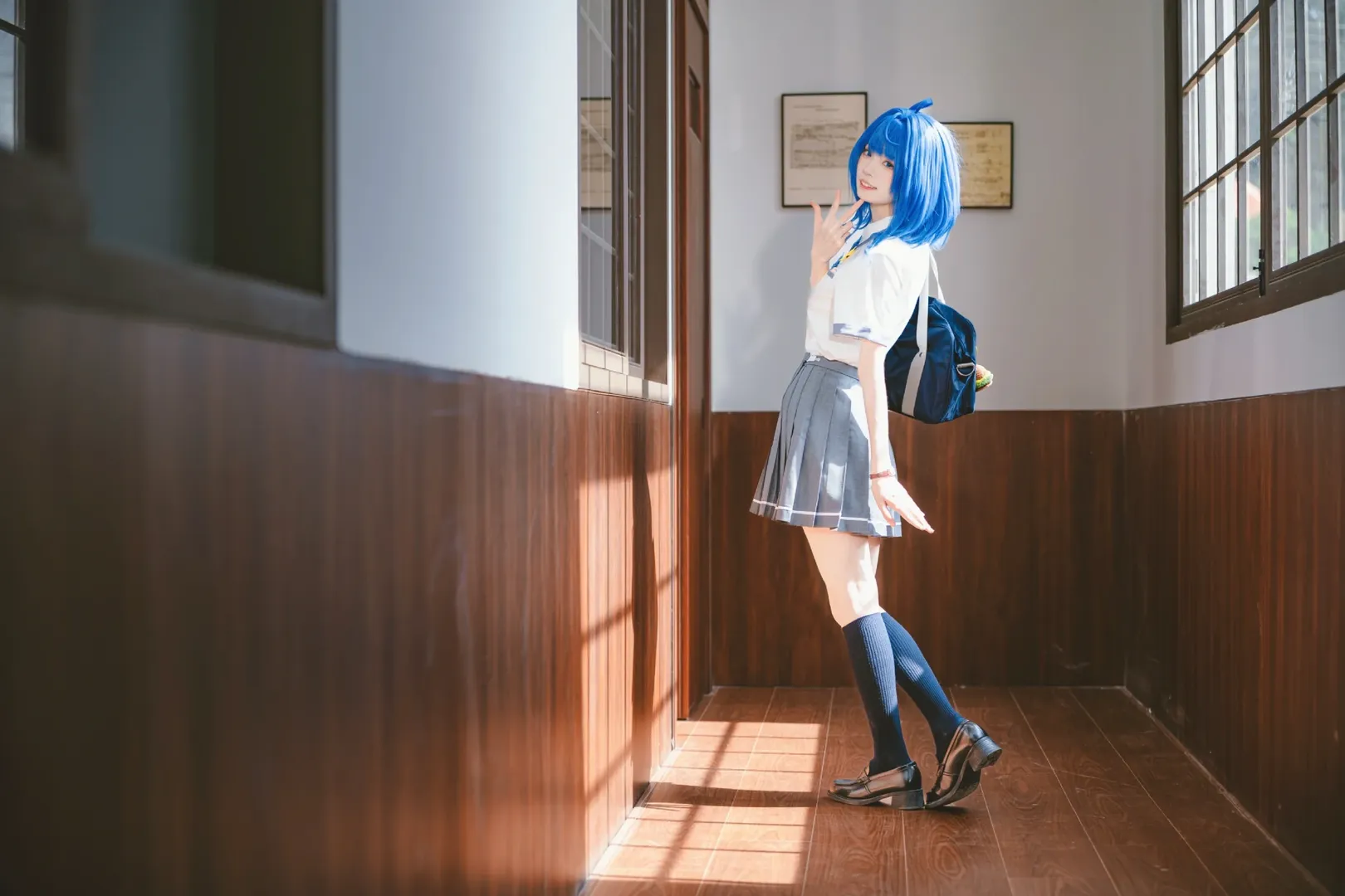 校園風cosplay, 八奈見杏菜cos, 日系JK制服, 敗犬女主也太多了, 藍色假髮cos - 第10張