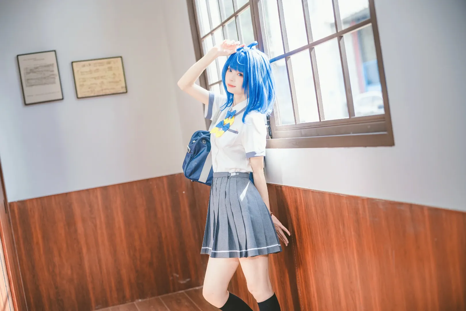 校園風cosplay, 八奈見杏菜cos, 日系JK制服, 敗犬女主也太多了, 藍色假髮cos - 第2張
