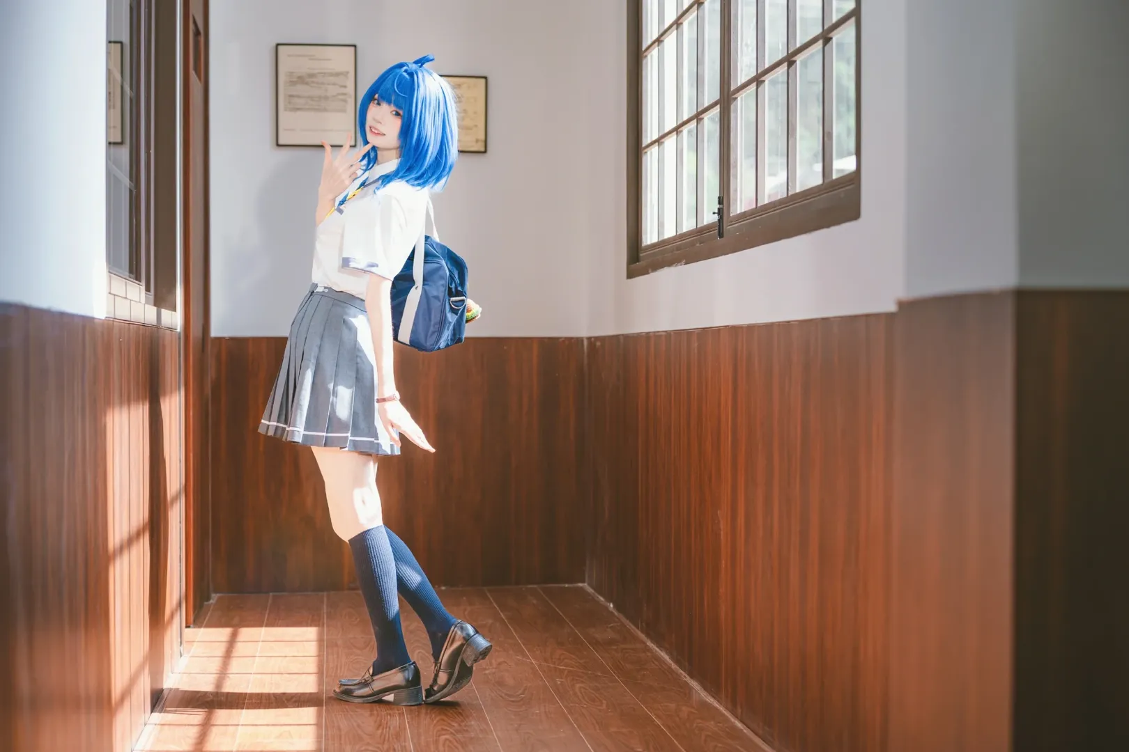 校園風cosplay, 八奈見杏菜cos, 日系JK制服, 敗犬女主也太多了, 藍色假髮cos - 第3張