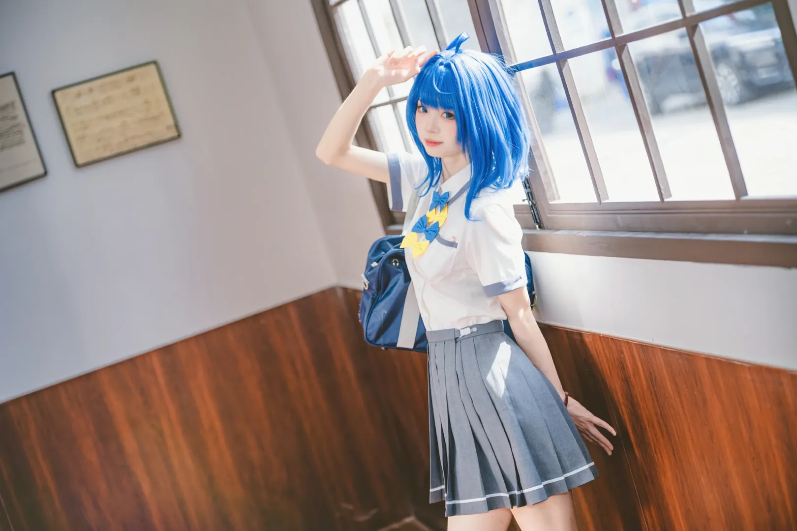 校園風cosplay, 八奈見杏菜cos, 日系JK制服, 敗犬女主也太多了, 藍色假髮cos - 第5張