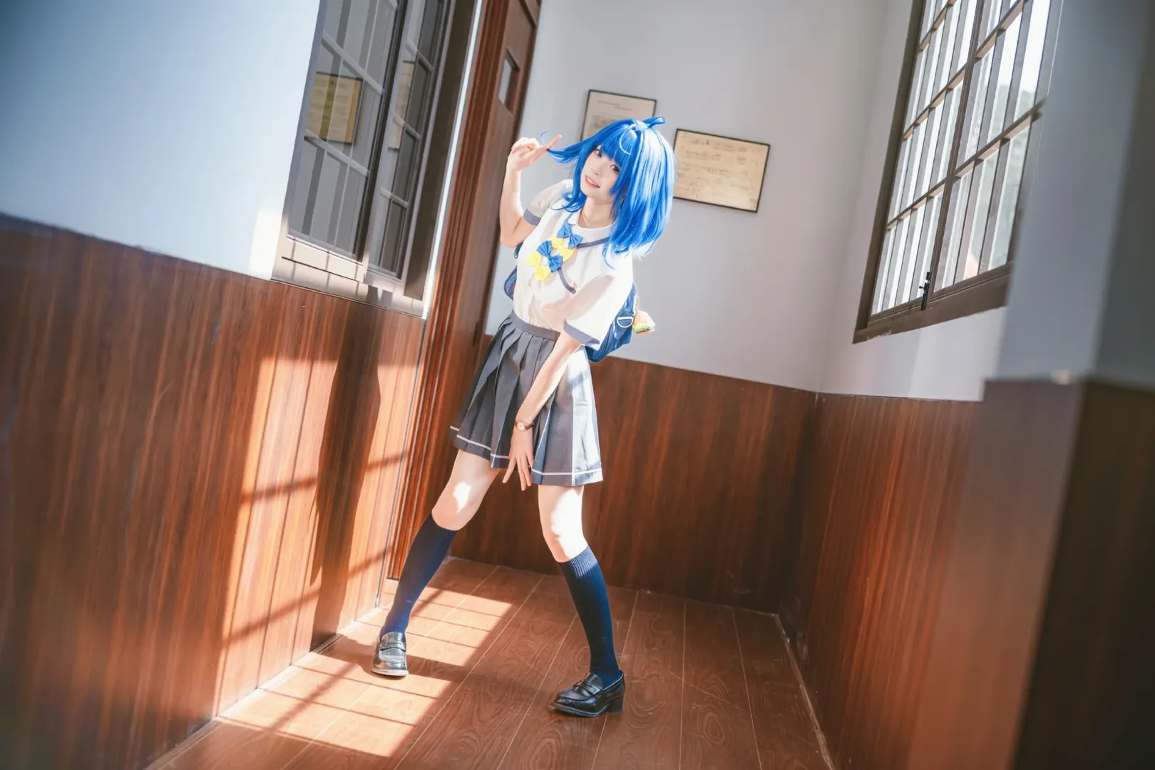 校園風cosplay, 八奈見杏菜cos, 日系JK制服, 敗犬女主也太多了, 藍色假髮cos - 第8張