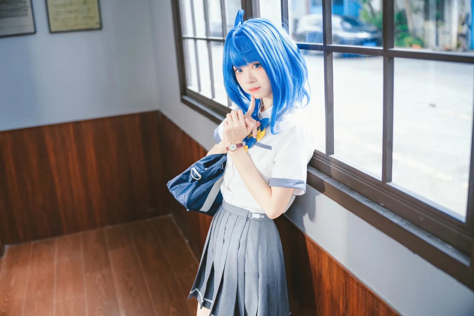 校園風cosplay, 八奈見杏菜cos, 日系JK制服, 敗犬女主也太多了, 藍色假髮cos - 第9張