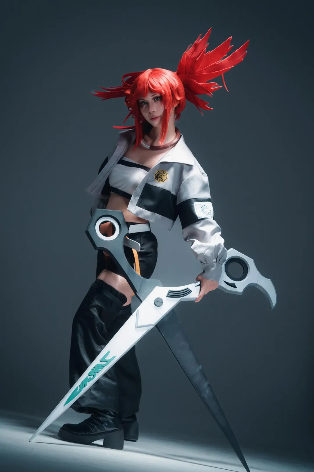 アニメ風写真セット, コスプレイヤーの日常, ガチアクタ, リヨウ コスプレ, 戦闘風コスプレ - 2枚目