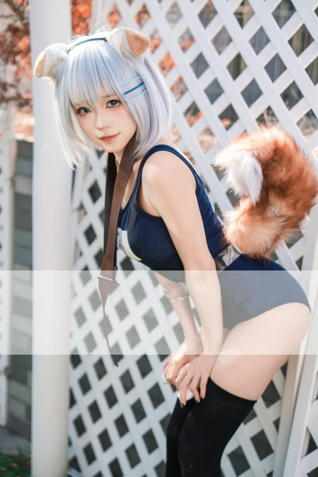 户外摄影, 二次元cosplay, 约会大作战, 鸢一折纸cos, 兽耳尾巴 - 第2张