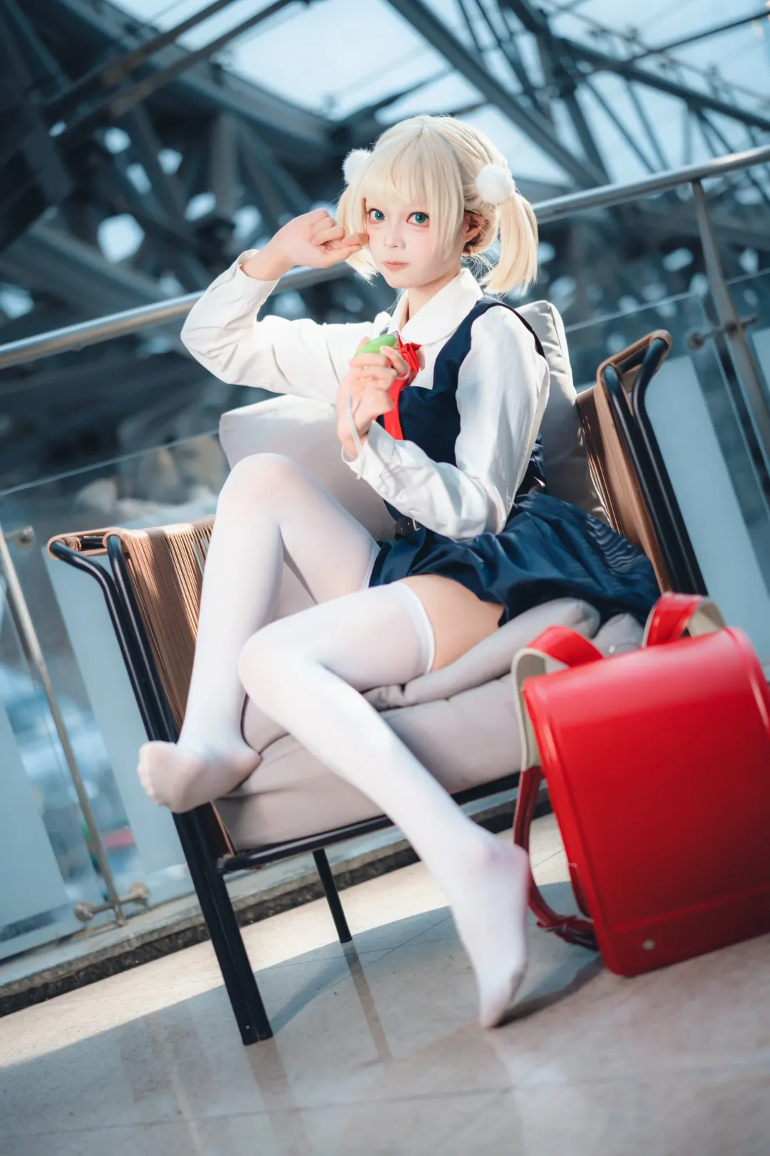 二次元, cosplay, 白丝穿搭, 双马尾, 制服cos - 第2张