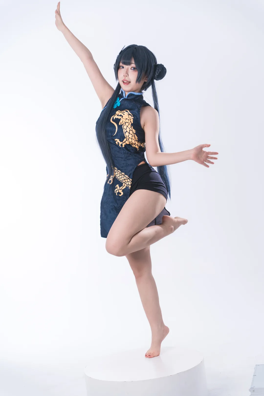 二次元摄影, 妃咲cos, 碧蓝档案, 旗袍cosplay, 黑发丸子头 - 第1张