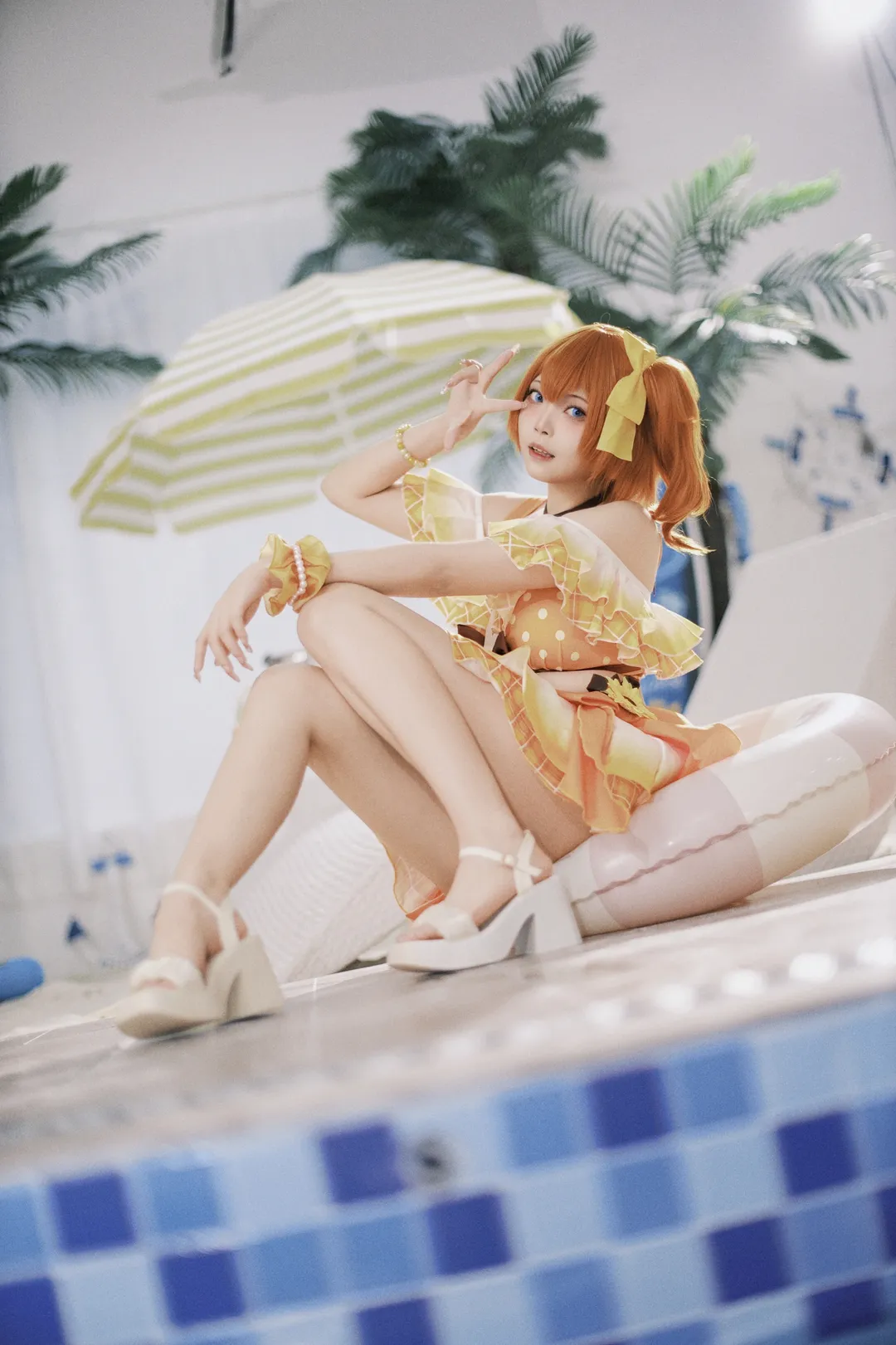 角色扮演, 夏日摄影, lovelive, 穗乃果cos, 日系泳装 - 第1张
