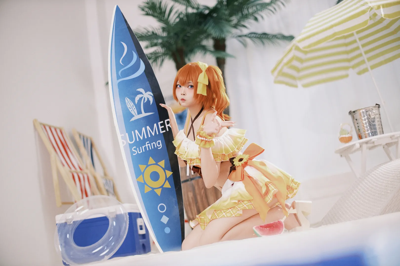 角色扮演, 夏日摄影, lovelive, 穗乃果cos, 日系泳装 - 第3张