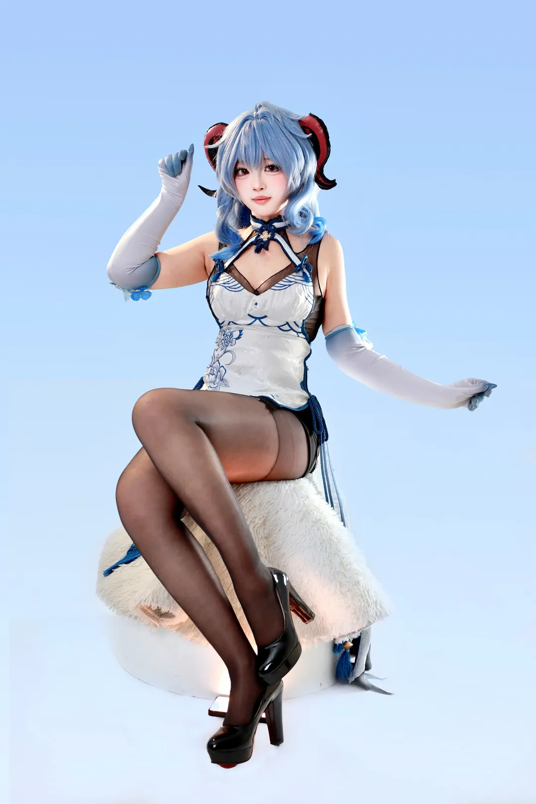 原神, 甘雨cos, 二次元少女, cosplay攝影, 黑絲穿搭