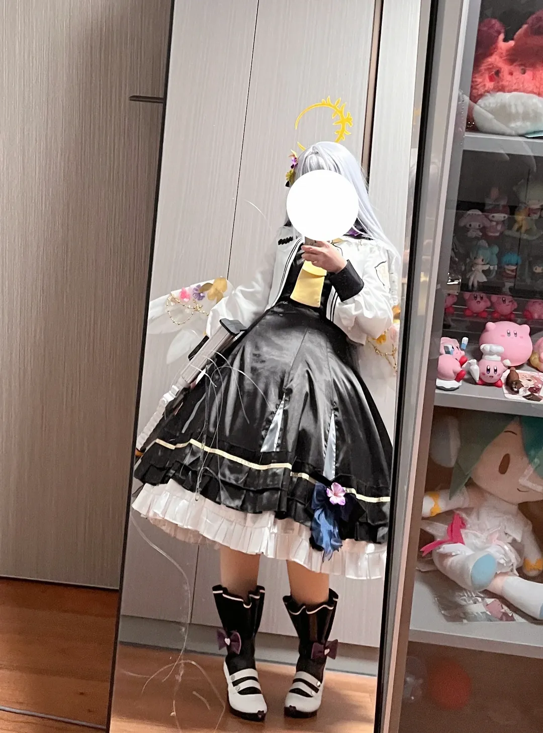 Blue Archive, Shirasu Azusa cosplay, Mirror selfie, Casual cosplay, Anime-style fashion