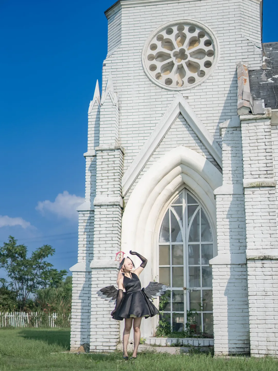 Blue Archive, Outdoor photography, Shimoe Koharu cosplay, Anime cosplay, Gothic style outfit