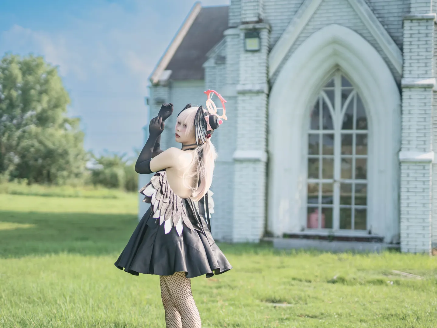 Blue Archive, Outdoor photography, Shimoe Koharu cosplay, Anime cosplay, Gothic style outfit - Image 2