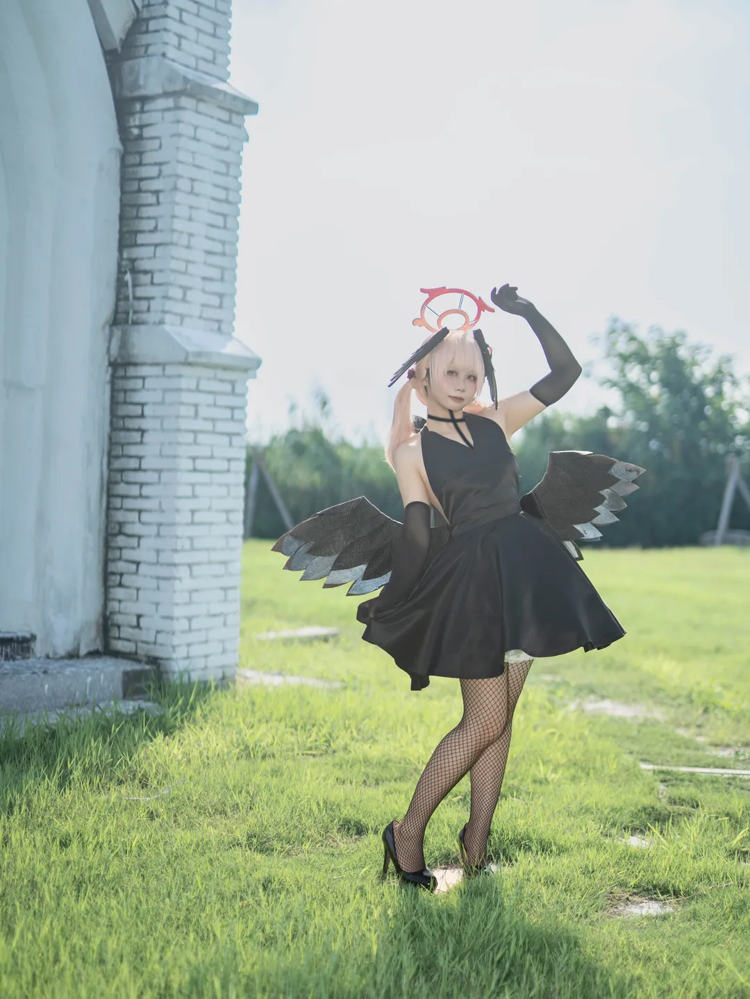 Blue Archive, Outdoor photography, Shimoe Koharu cosplay, Anime cosplay, Gothic style outfit - Image 3