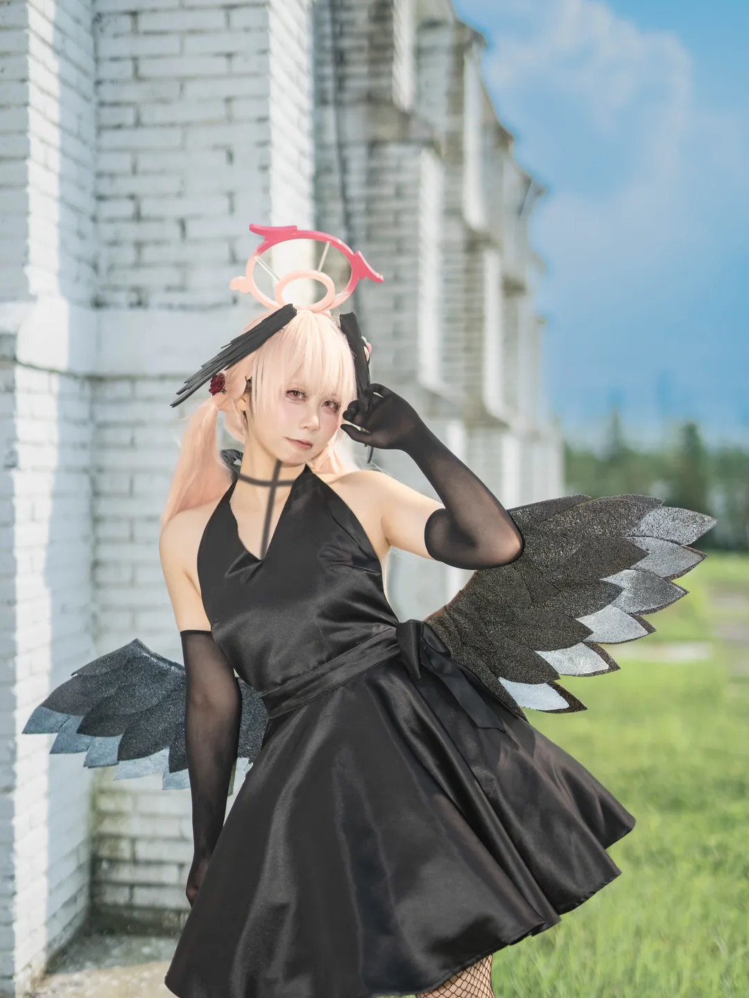 Blue Archive, Outdoor photography, Shimoe Koharu cosplay, Anime cosplay, Gothic style outfit - Image 5