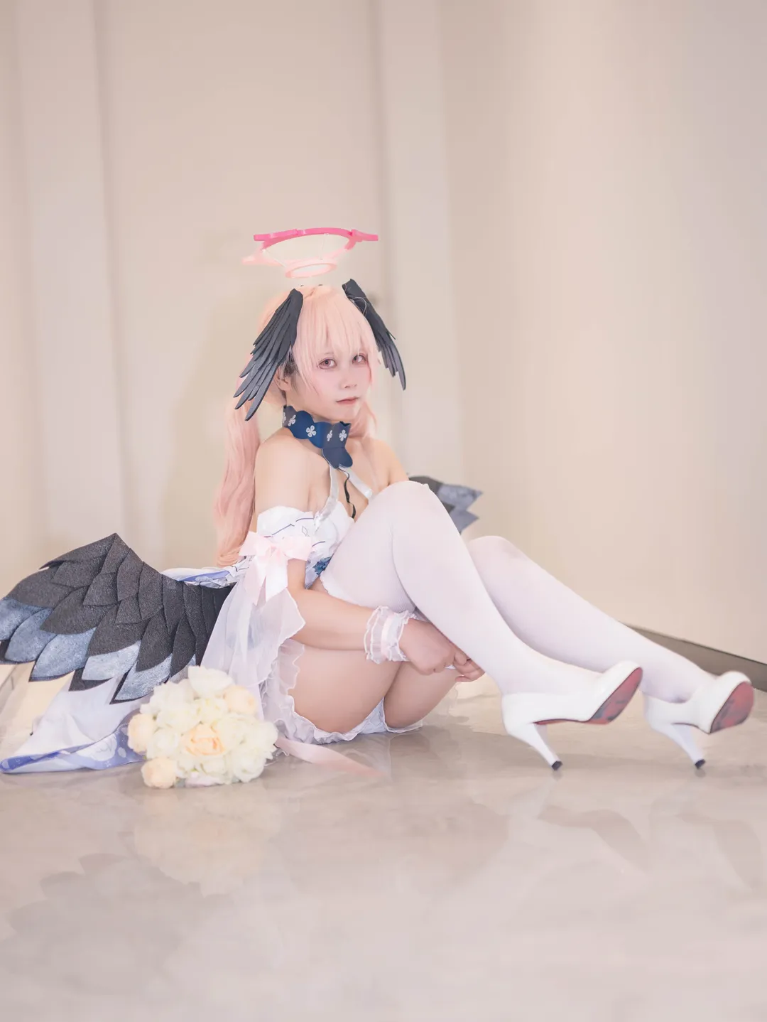 2次元少女, ブルーアーカイブ, 下江コハル コスプレ, コスプレ撮影, 白ニーソコーデ - 2枚目