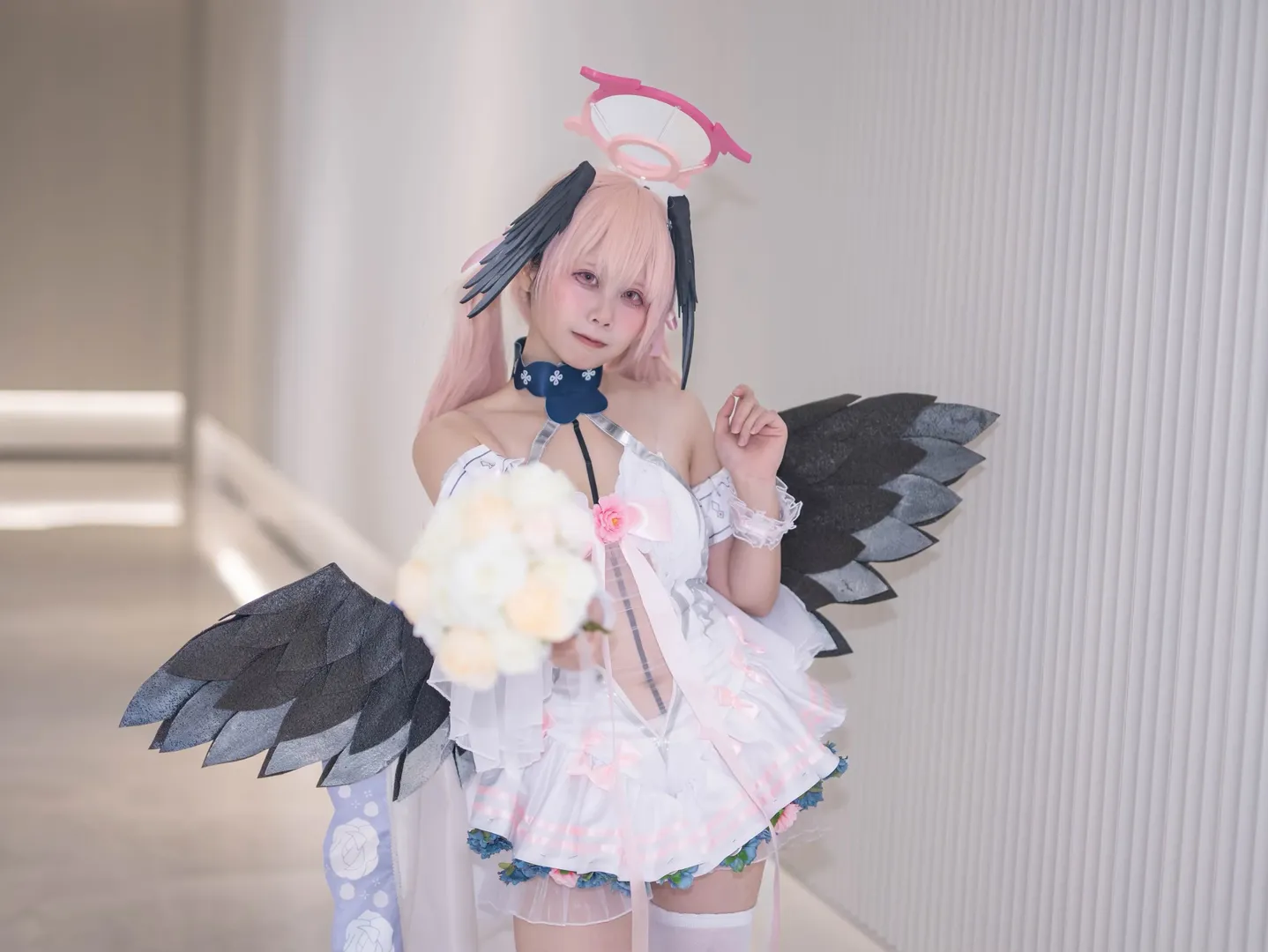 2次元少女, ブルーアーカイブ, 下江コハル コスプレ, コスプレ撮影, 白ニーソコーデ - 6枚目