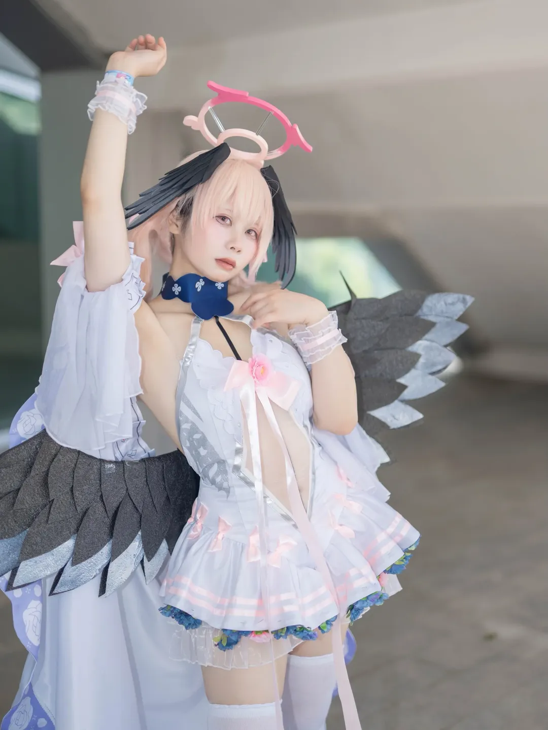 2次元少女, ブルーアーカイブ, 下江コハル コスプレ, コスプレ撮影, 白ニーソコーデ - 8枚目