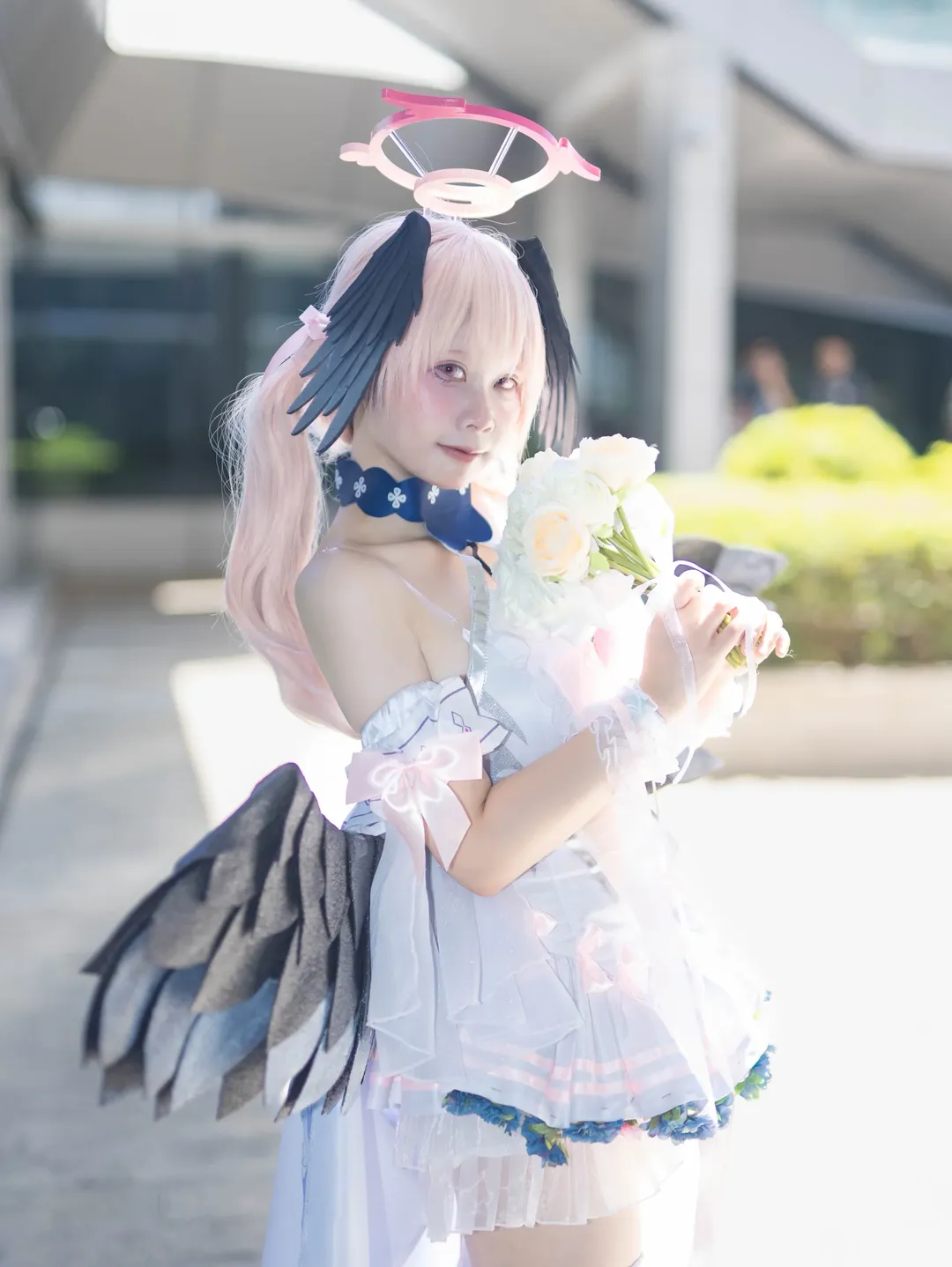 2次元少女, ブルーアーカイブ, 下江コハル コスプレ, コスプレ撮影, 白ニーソコーデ - 9枚目