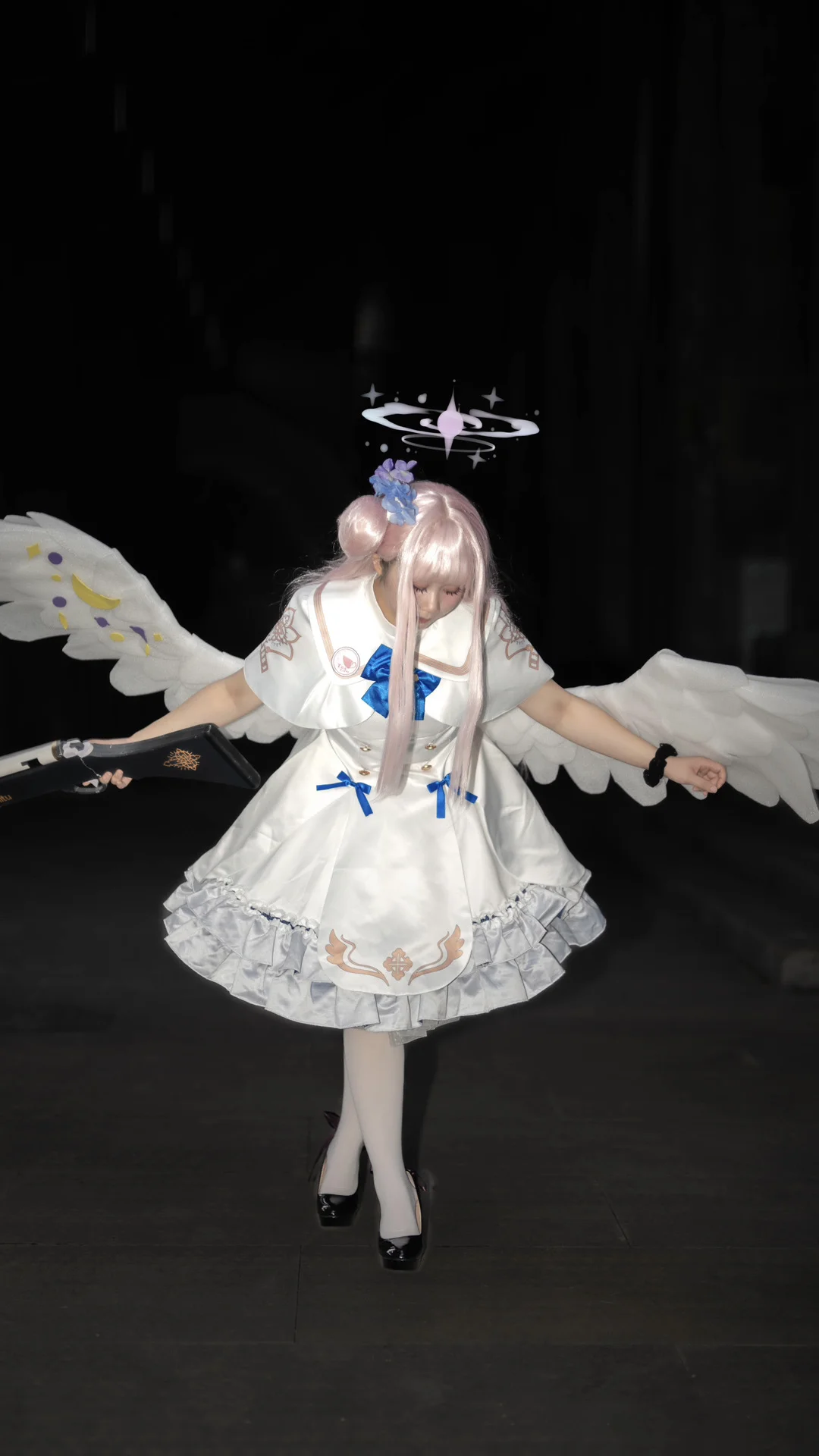 碧蓝档案, 圣园未花cos, 工业风, cosplay摄影, 夜拍