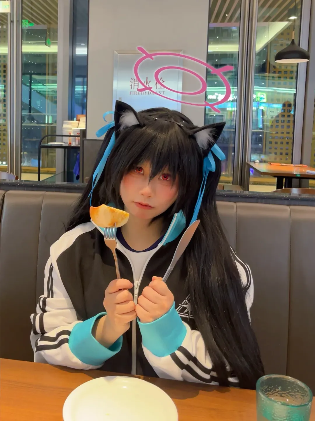 猫耳, 碧蓝档案, 黑见芹香cos, 运动服cos, 日常探店