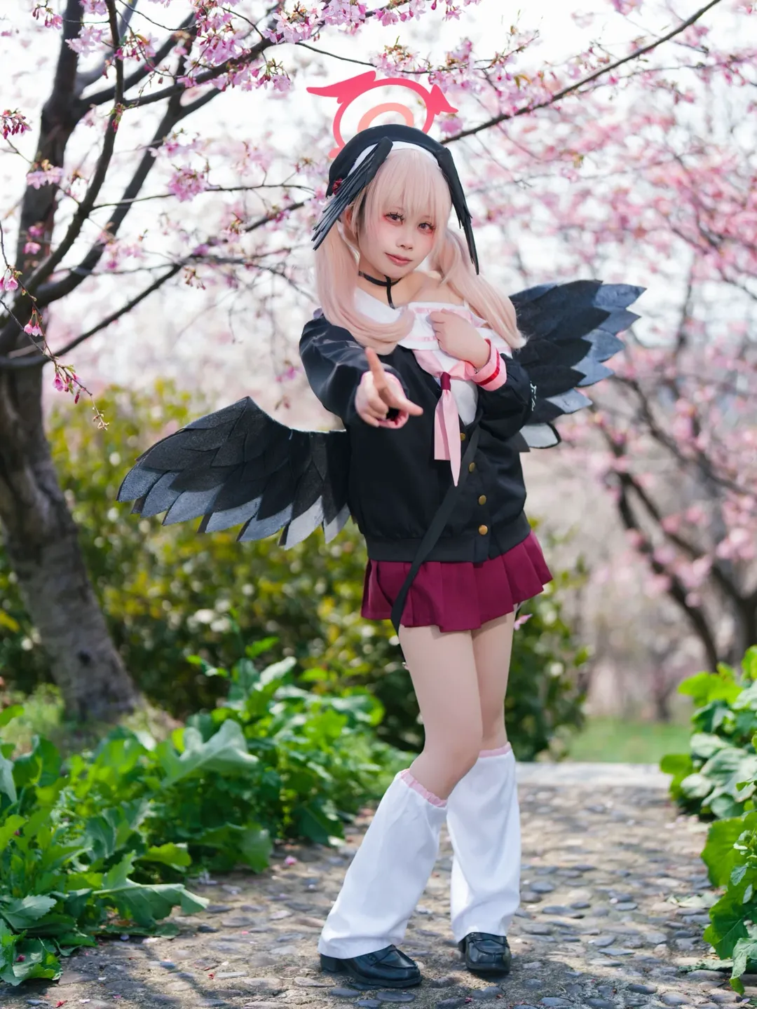 二次元少女, 碧藍檔案, 下江小春cos, 櫻花外景, cosplay攝影