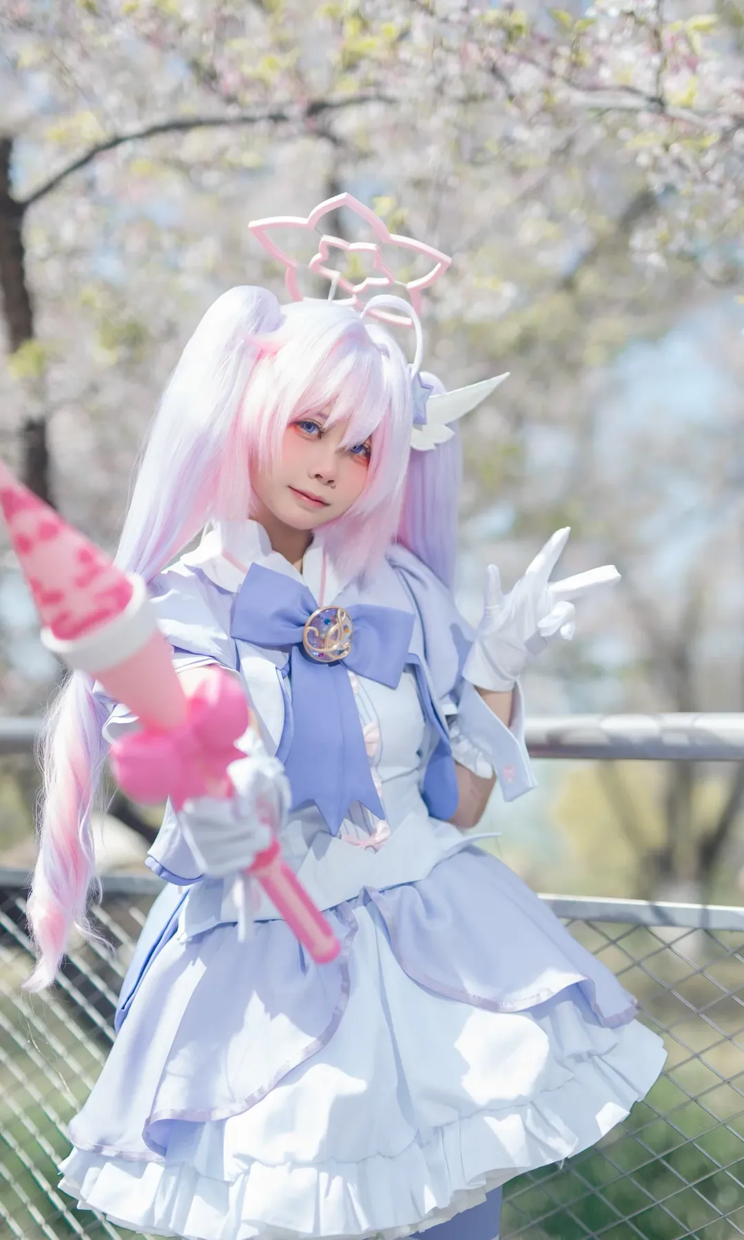 碧蓝档案, 宇泽玲纱cos, 魔法少女cosplay, 樱花外景cosplay, 二次元Coser日常 - 第5张