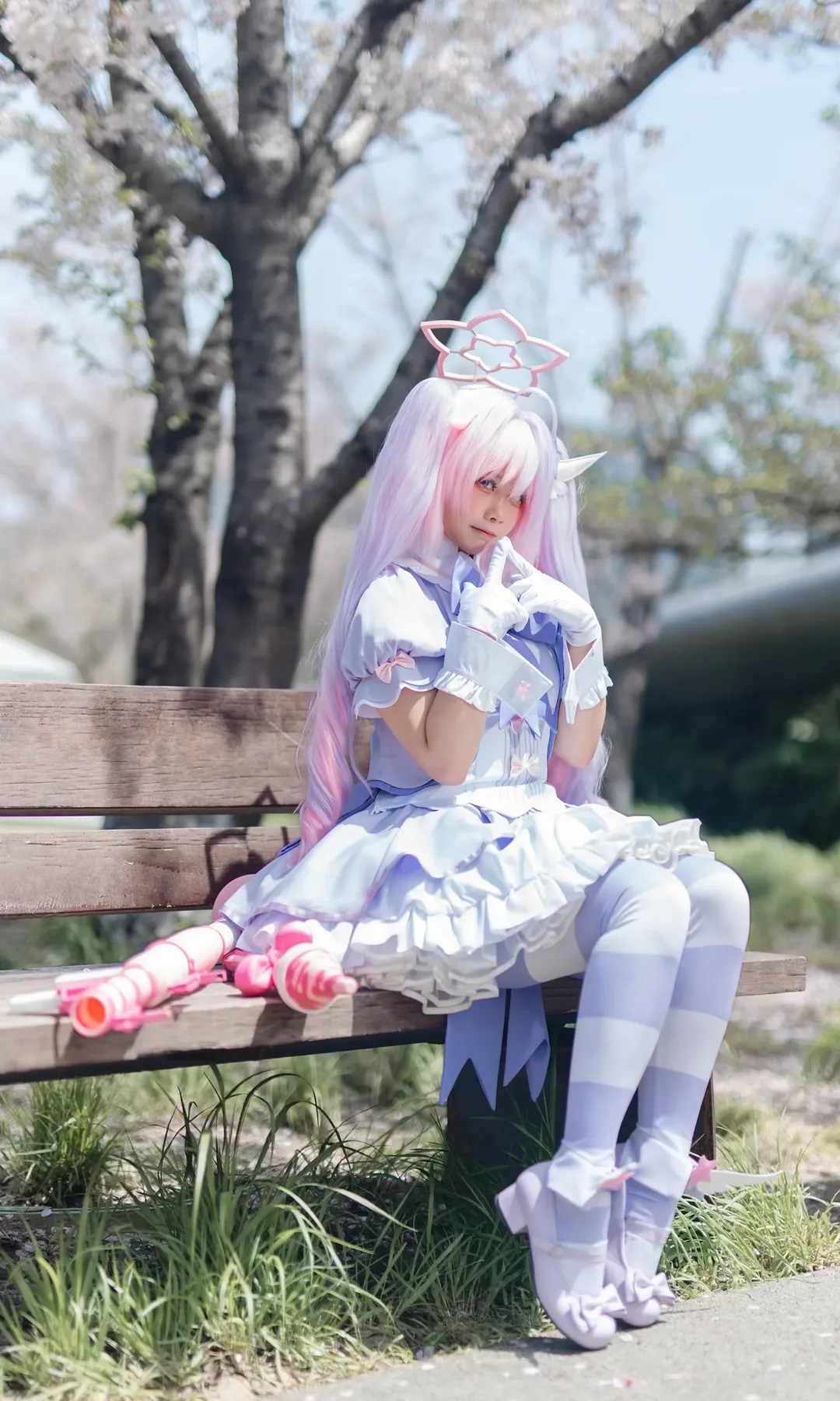 碧蓝档案, 樱花外景, cosplay摄影, 魔法少女cos, 宇泽玲纱cos - 第1张