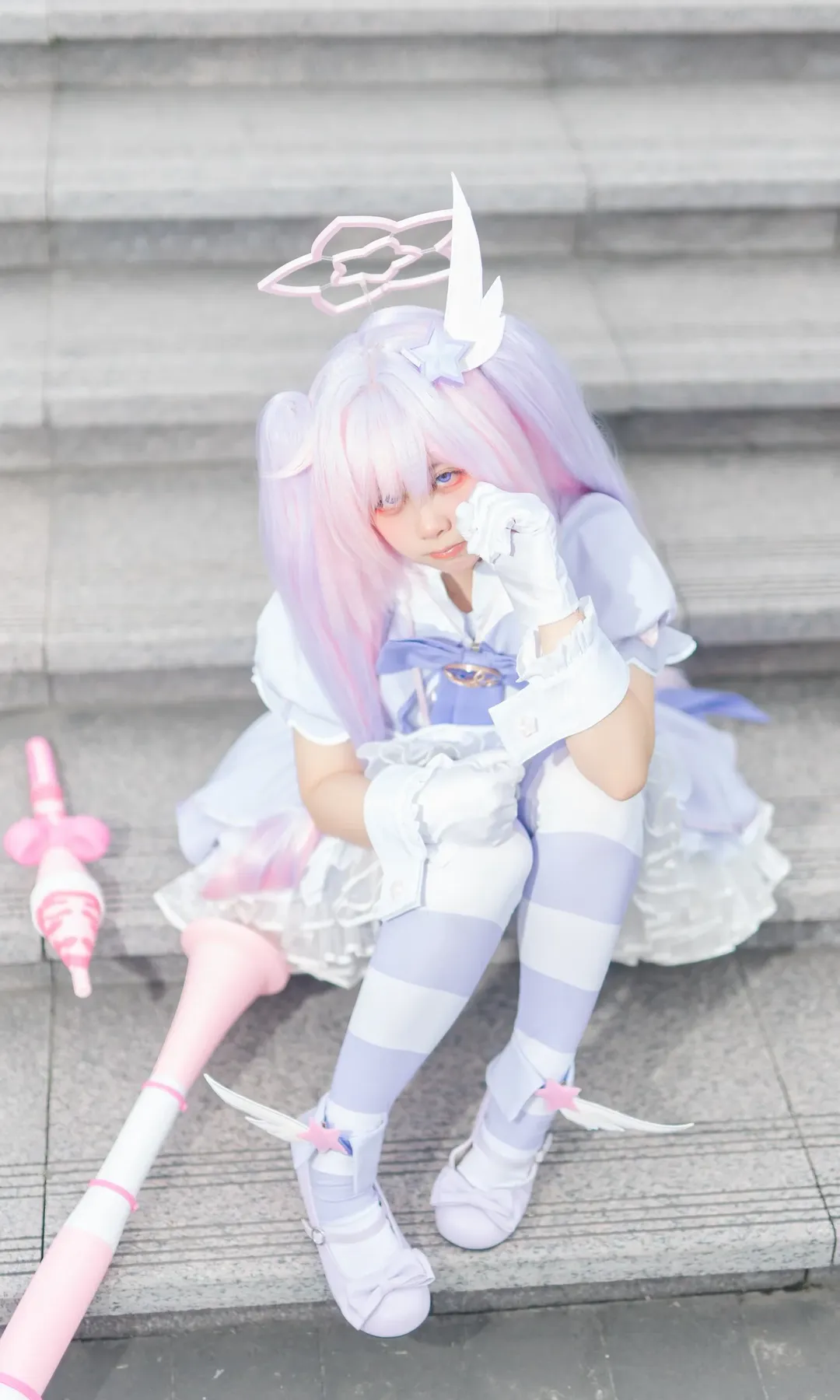 cosplay分享, 户外人像摄影, 粉白系魔法少女, 动漫服装穿搭, 今日份翻车现场 - 第1张
