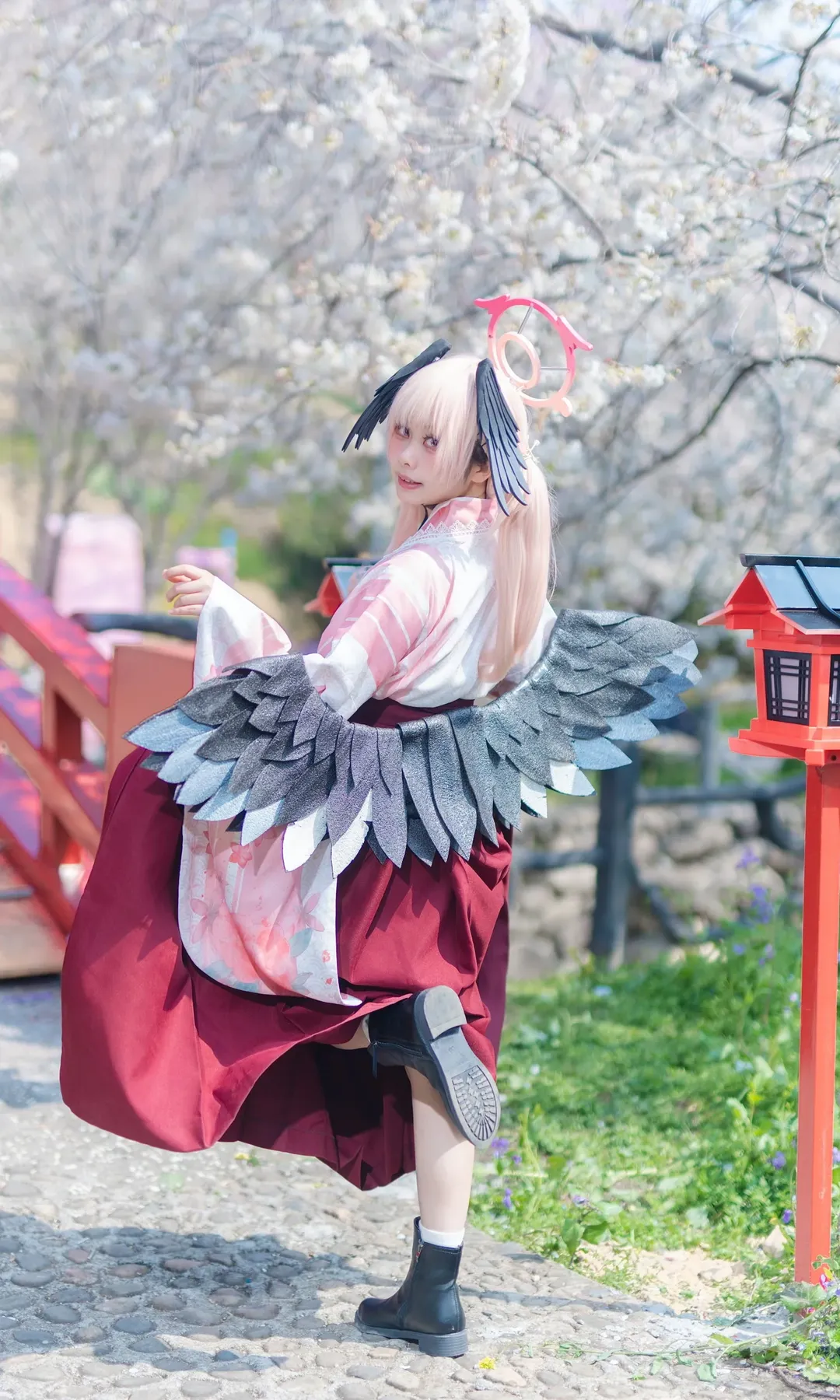 二次元摄影, 碧蓝档案, 下江小春cos, 和风cosplay, 樱花季外景