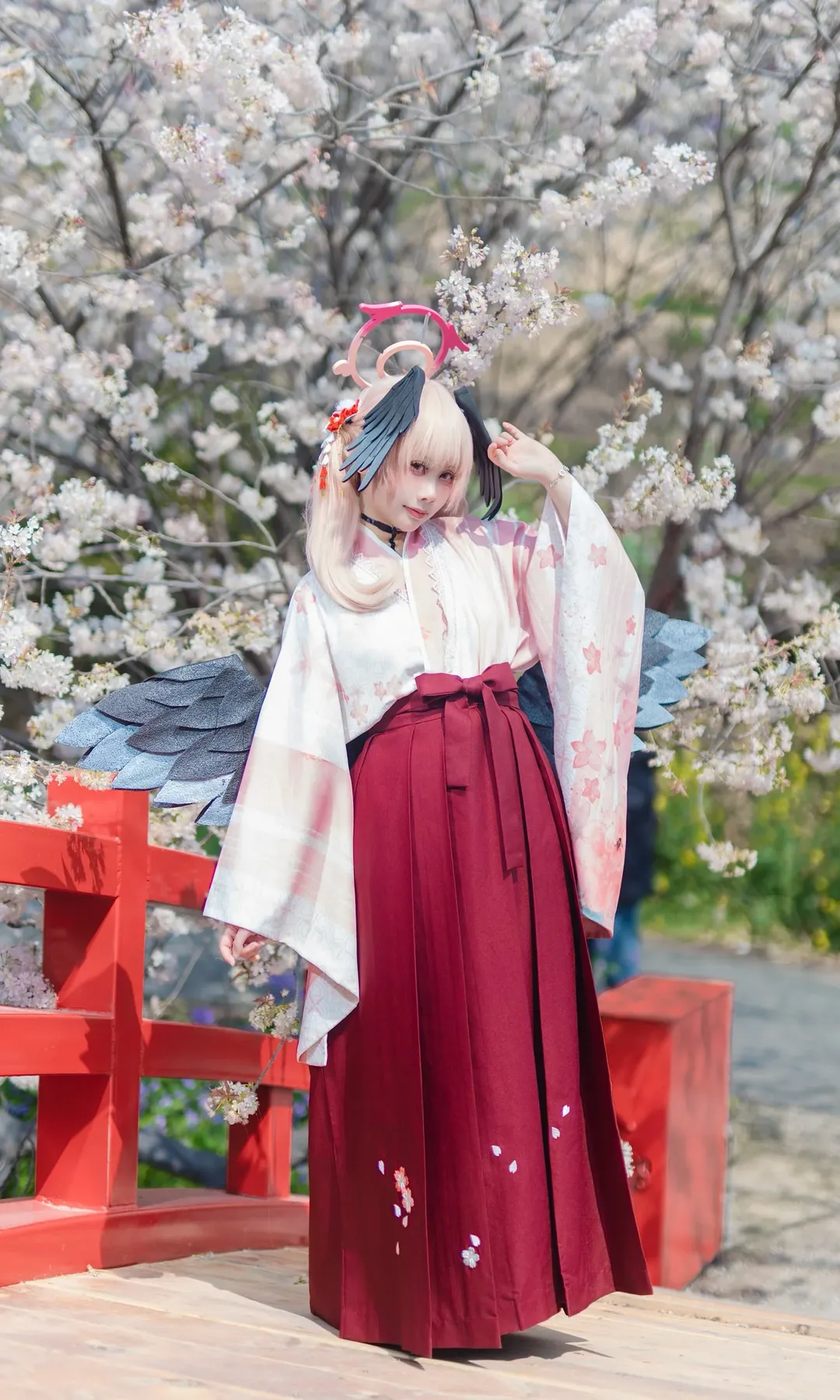 二次元摄影, 碧蓝档案, 下江小春cos, 和风cosplay, 樱花季外景 - 第3张