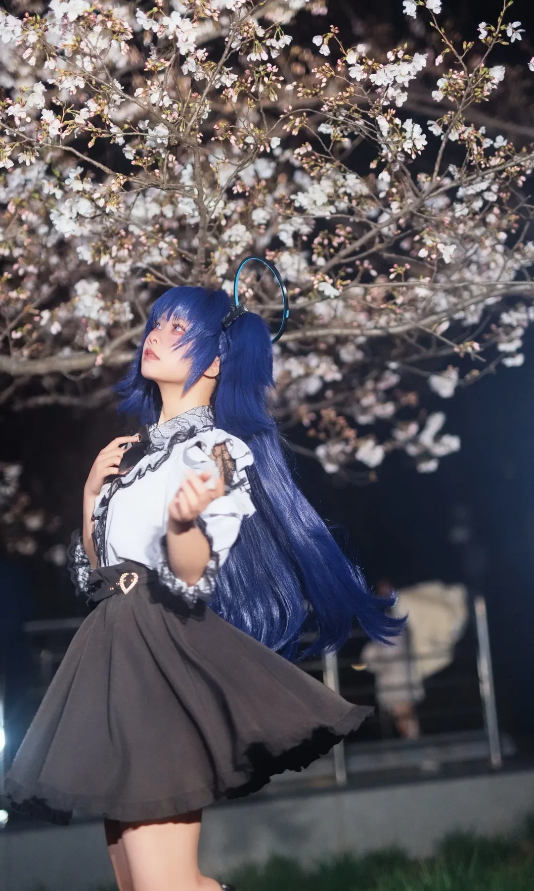 碧蓝档案, 夜景人像, 早濑优香cos, cosplay穿搭, 夜樱写真 - 第2张
