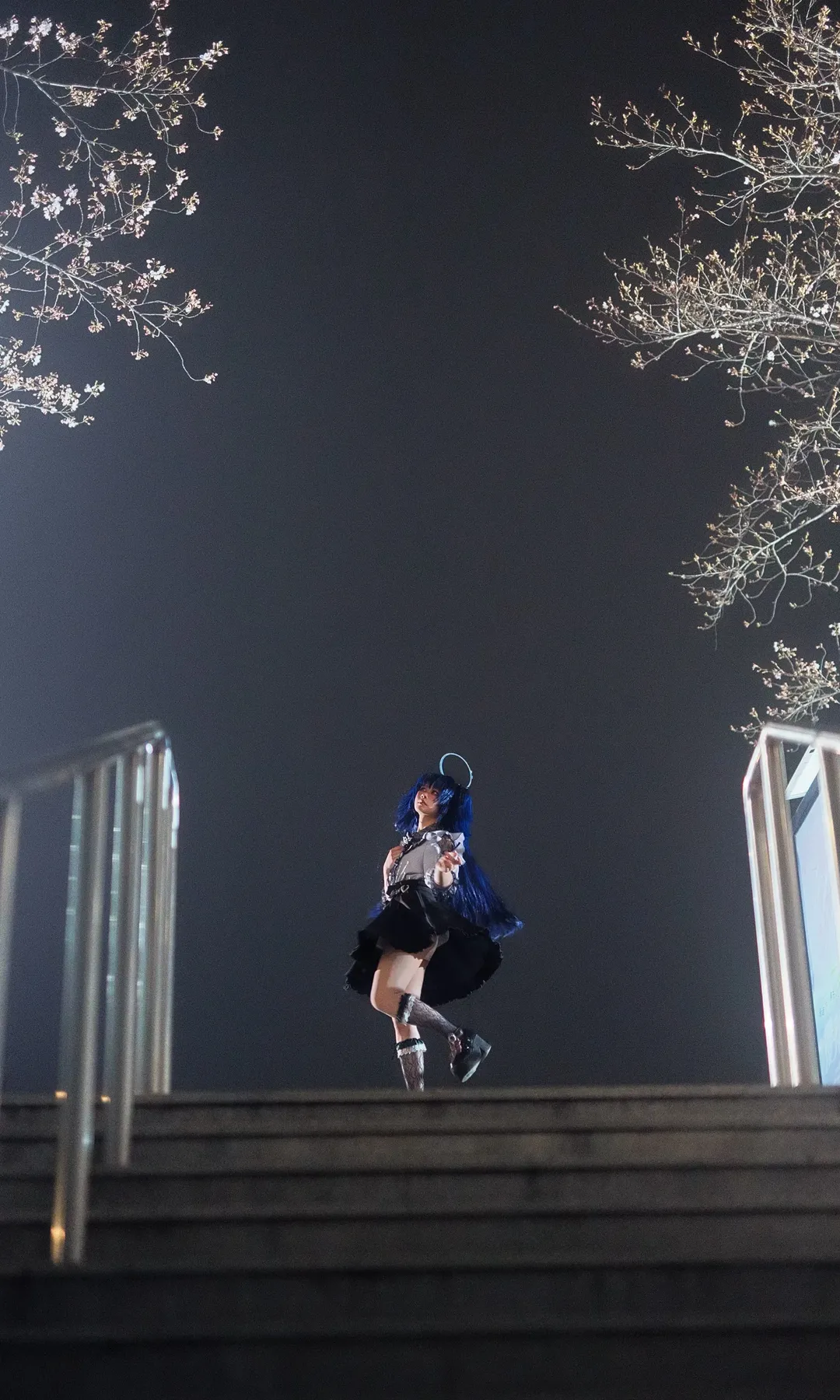 碧蓝档案, 夜景人像, 早濑优香cos, cosplay穿搭, 夜樱写真 - 第5张