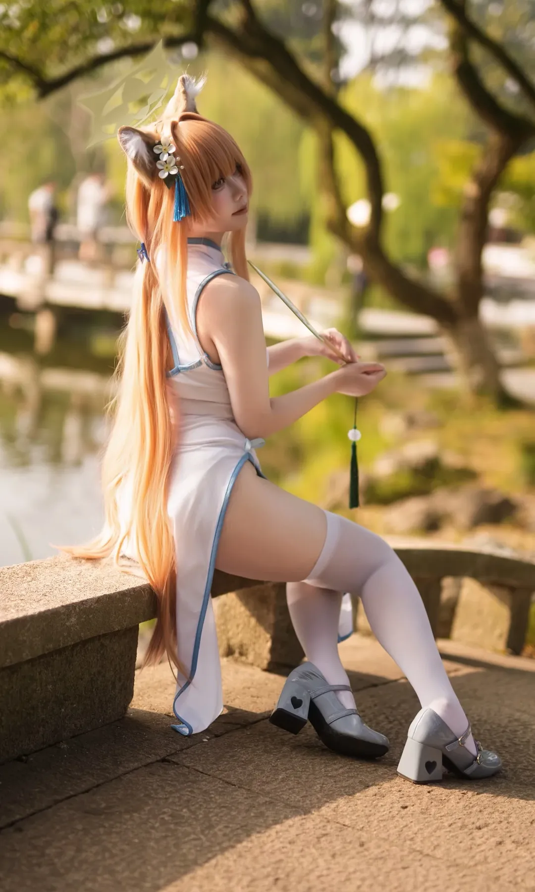 碧蓝档案, 白丝, 旗袍cos, cosplay摄影, 伊落玛丽cos