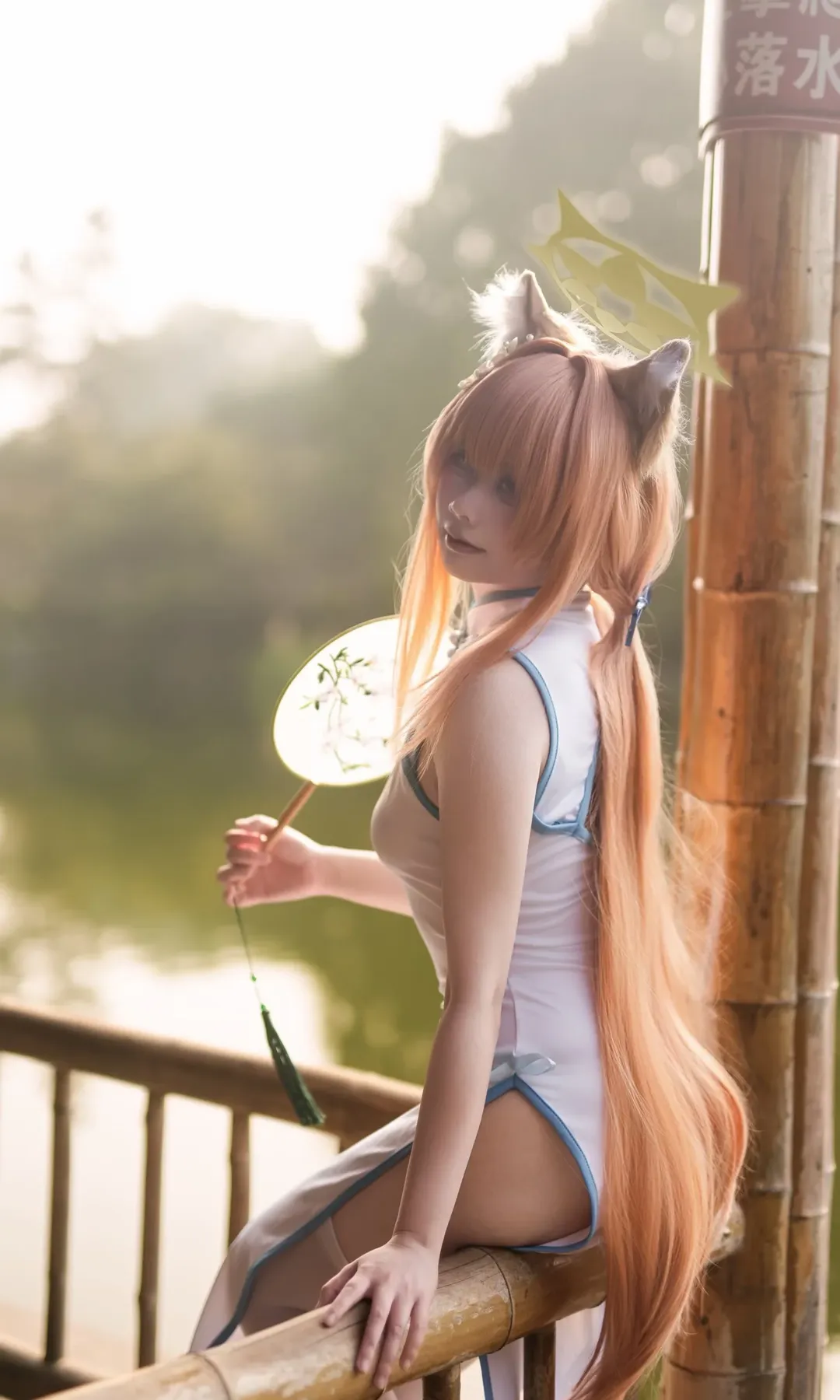 碧蓝档案, 白丝, 旗袍cos, cosplay摄影, 伊落玛丽cos - 第4张