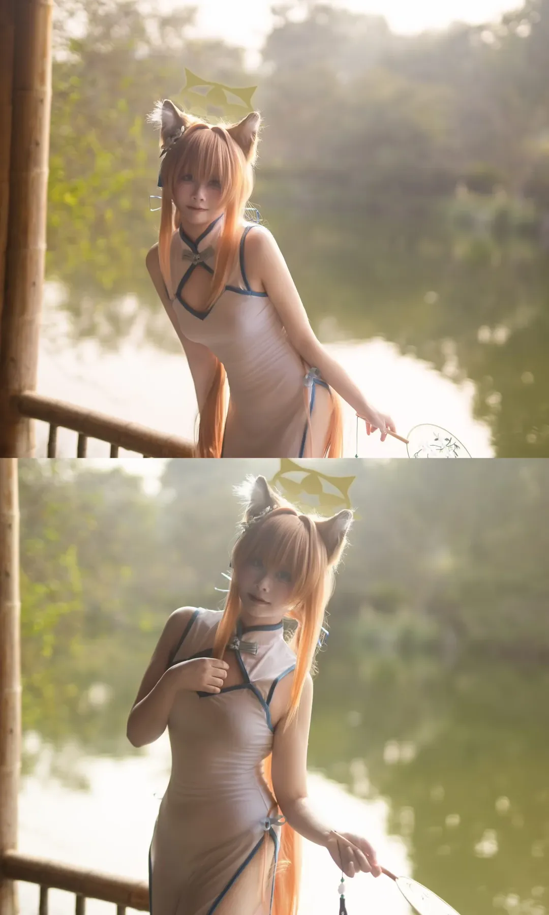 碧蓝档案, 白丝, 旗袍cos, cosplay摄影, 伊落玛丽cos - 第7张