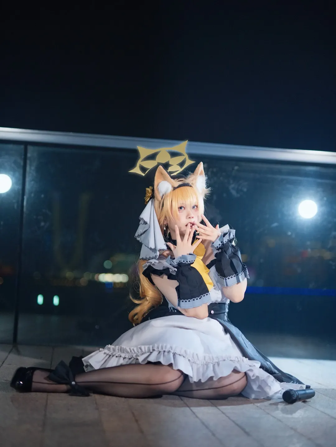 cosplay, 碧蓝档案, 夜景人像, 伊落玛丽cos, 兽耳娘 - 第1张