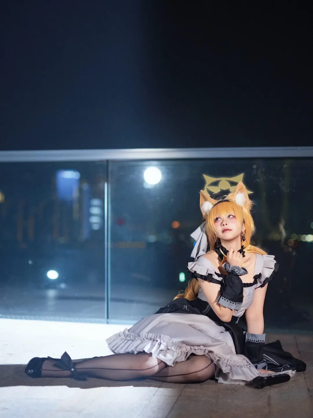 cosplay, 碧蓝档案, 夜景人像, 伊落玛丽cos, 兽耳娘 - 第2张