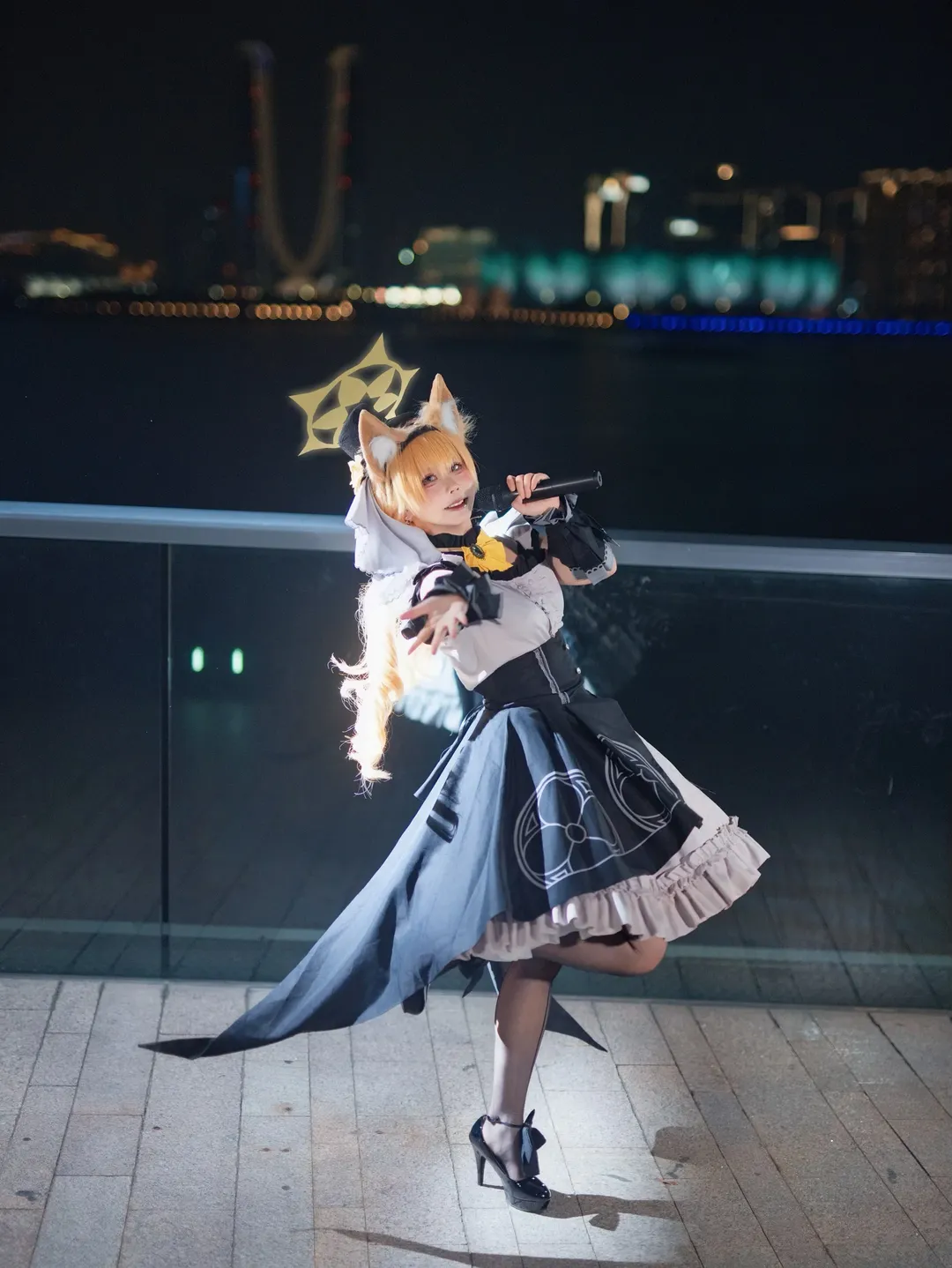 cosplay, 碧蓝档案, 夜景人像, 伊落玛丽cos, 兽耳娘 - 第4张