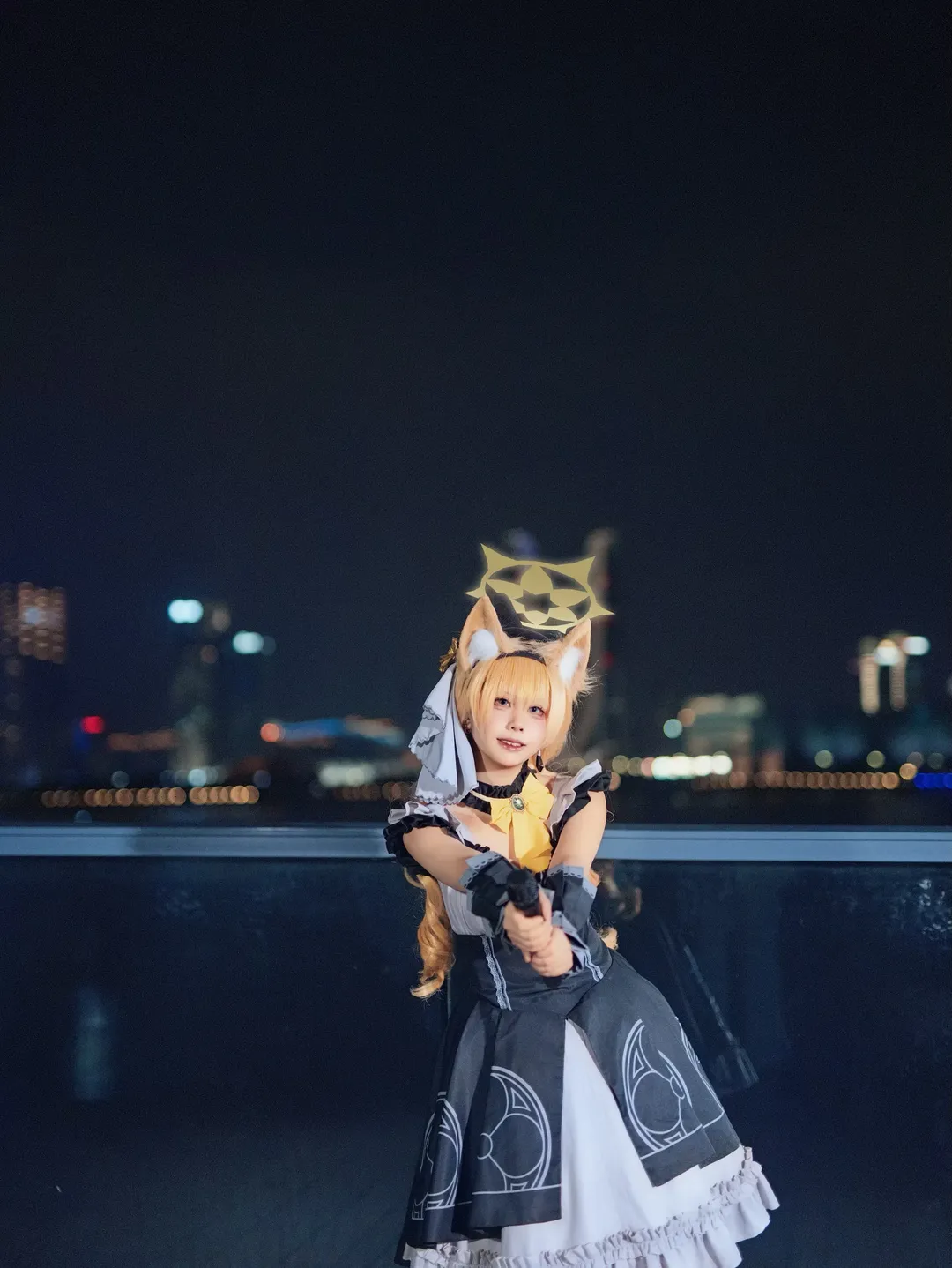 cosplay, 碧蓝档案, 夜景人像, 伊落玛丽cos, 兽耳娘 - 第6张