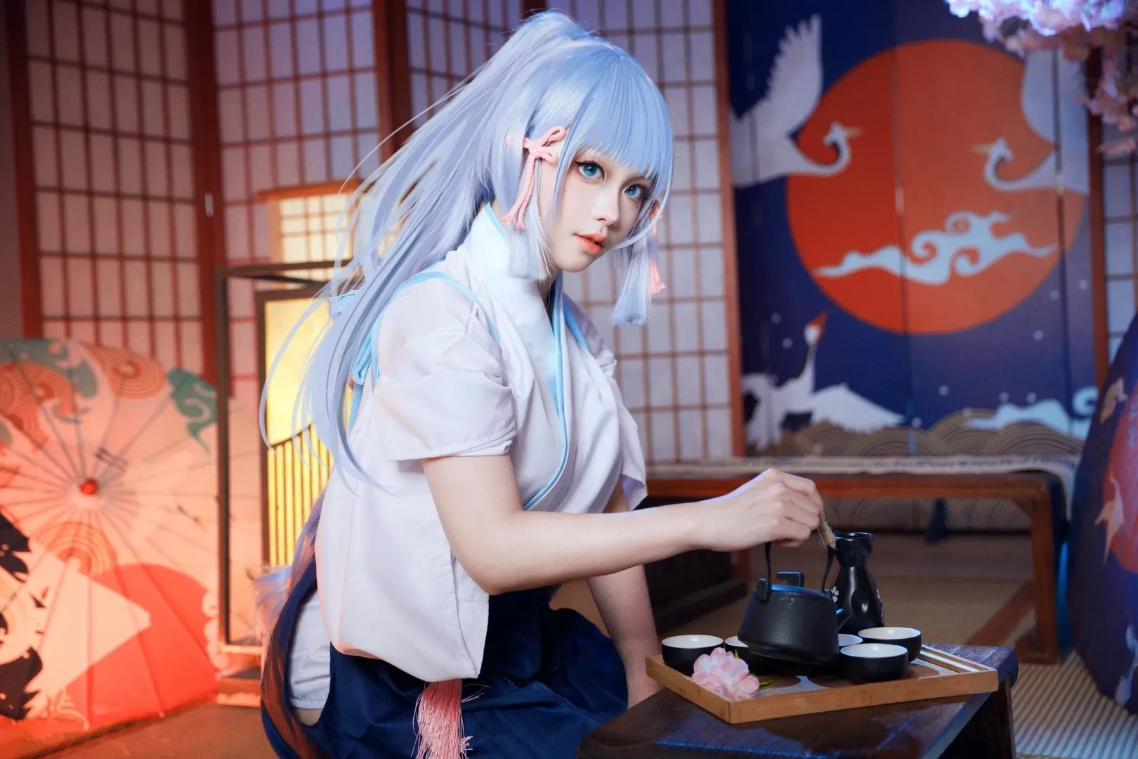 原神, 二次元摄影, 神里绫华cos, 和风写真, 剑道服cosplay - 第5张