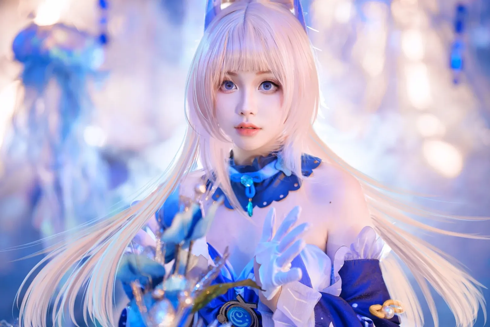 原神, 珊瑚宫心海cos, 二次元cosplay, 游戏角色扮演, 水元素装扮 - 第3张